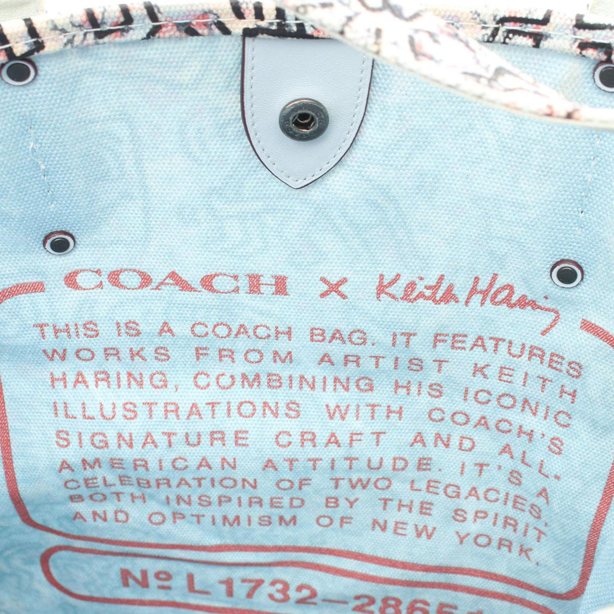 Coach Blue Multi-Color Canvas Leather Handbag Tote Bag (Pre-Owned)