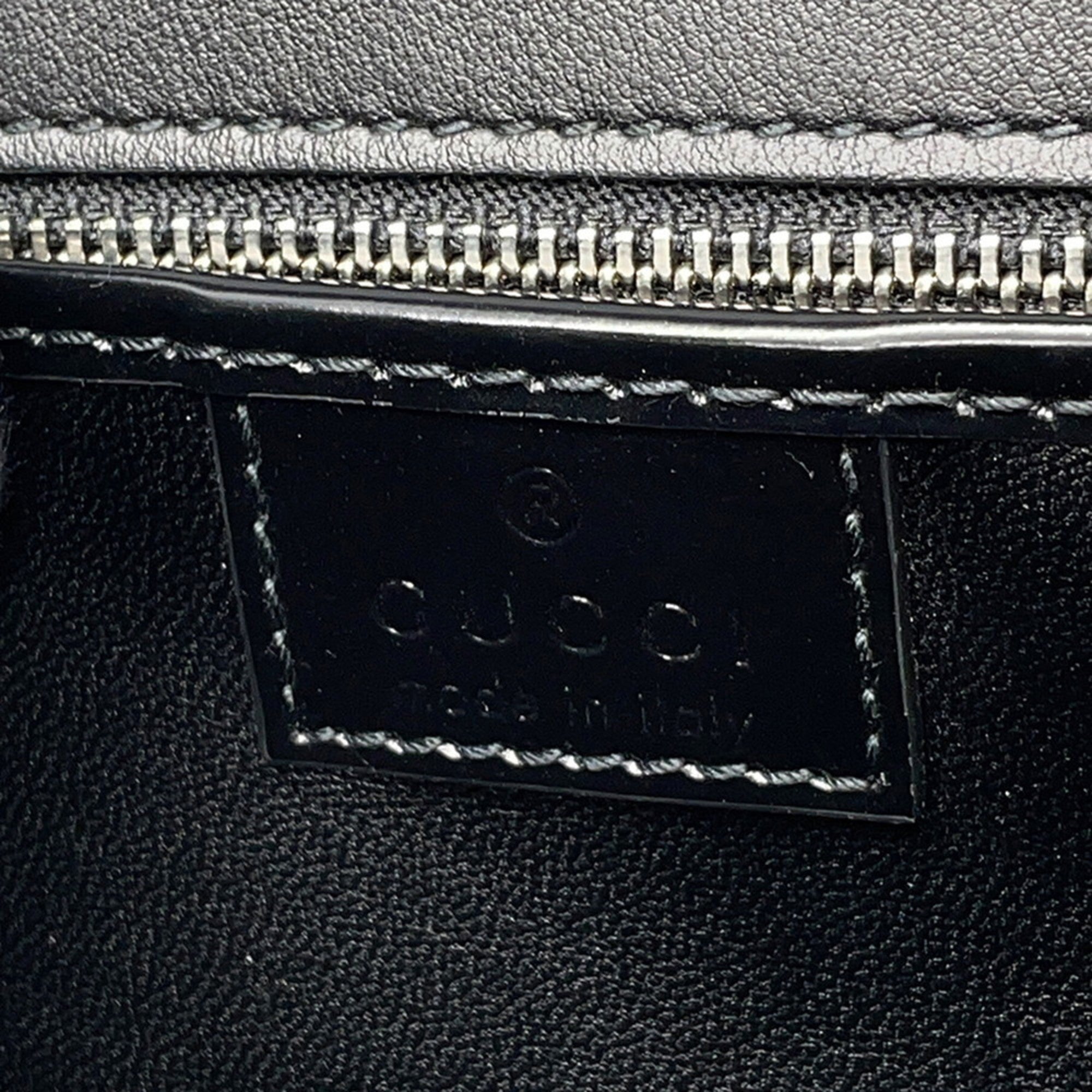 Gucci Black Leather Handbag Shoulder Bag (Pre-Owned)