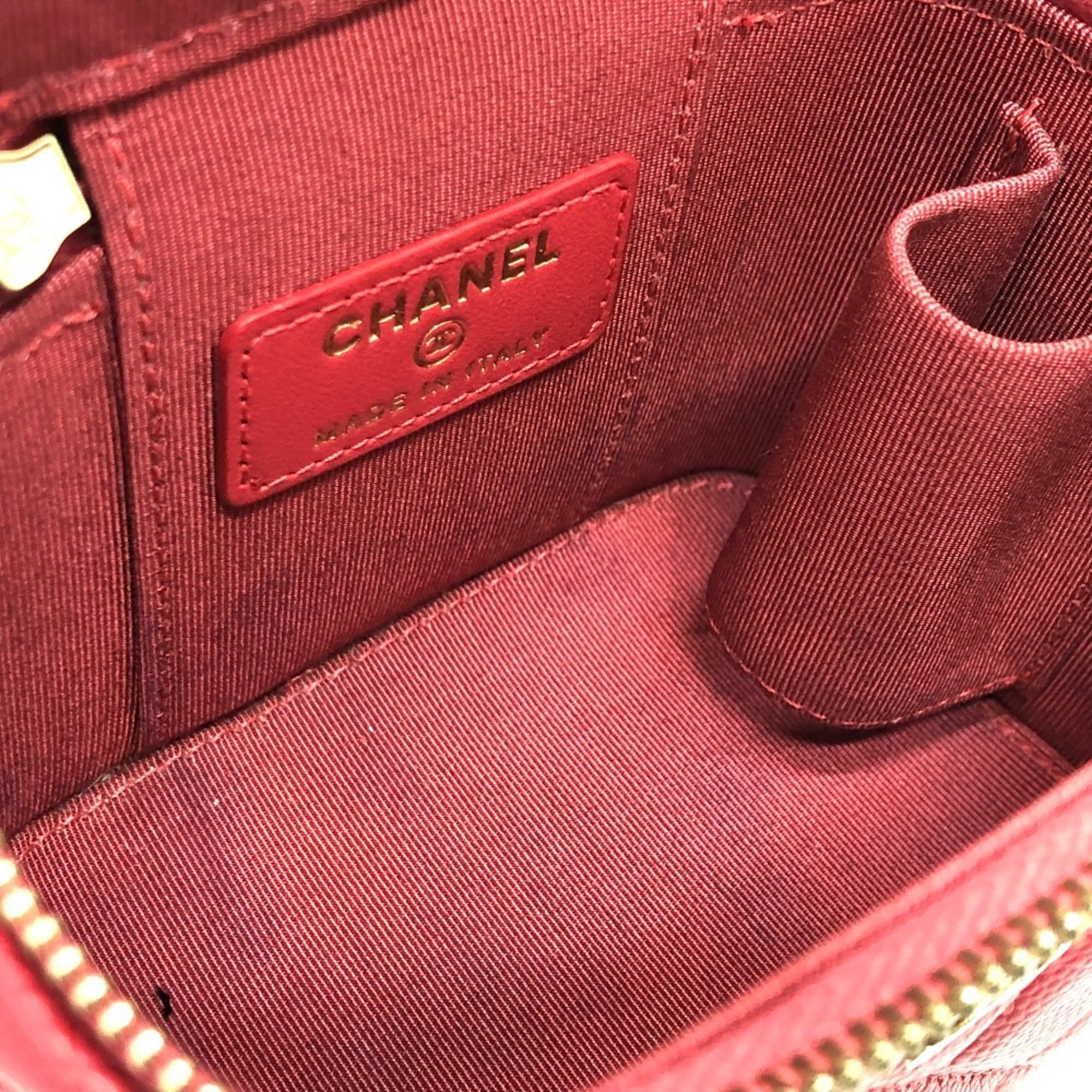 Chanel Pink Caviar Leather Shoulder Bag Vanity Bag (Pre-Owned)