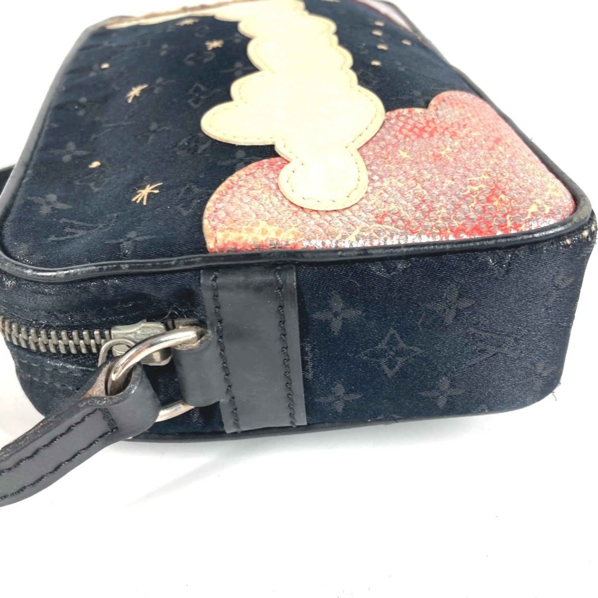 Louis Vuitton Monogram Satin Black Monogram Satin Pochette Shoulder Bag (Pre-Owned)