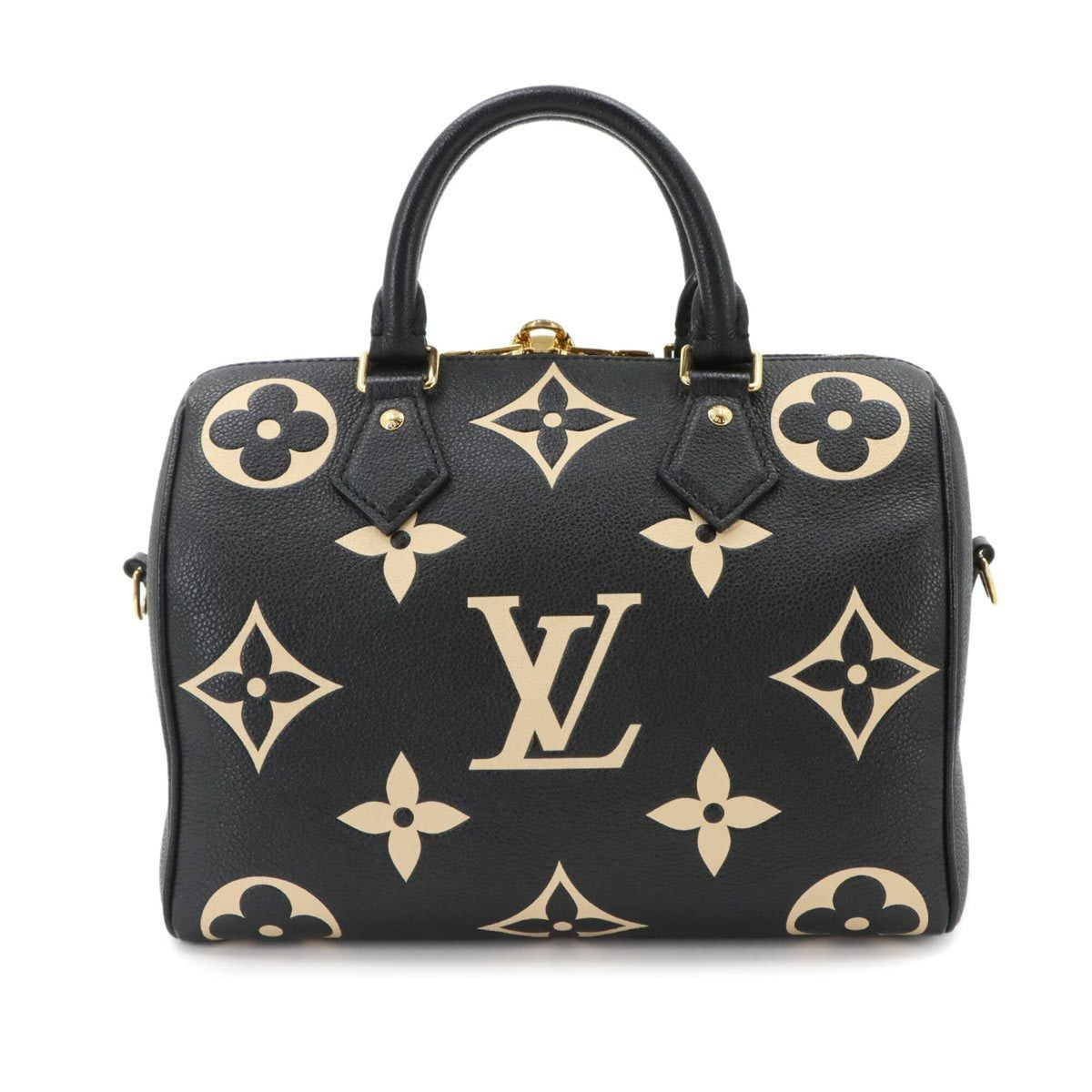 Louis Vuitton Beige Bicolor Black Monogram Monogram Empreinte Handbag (Pre-Owned)