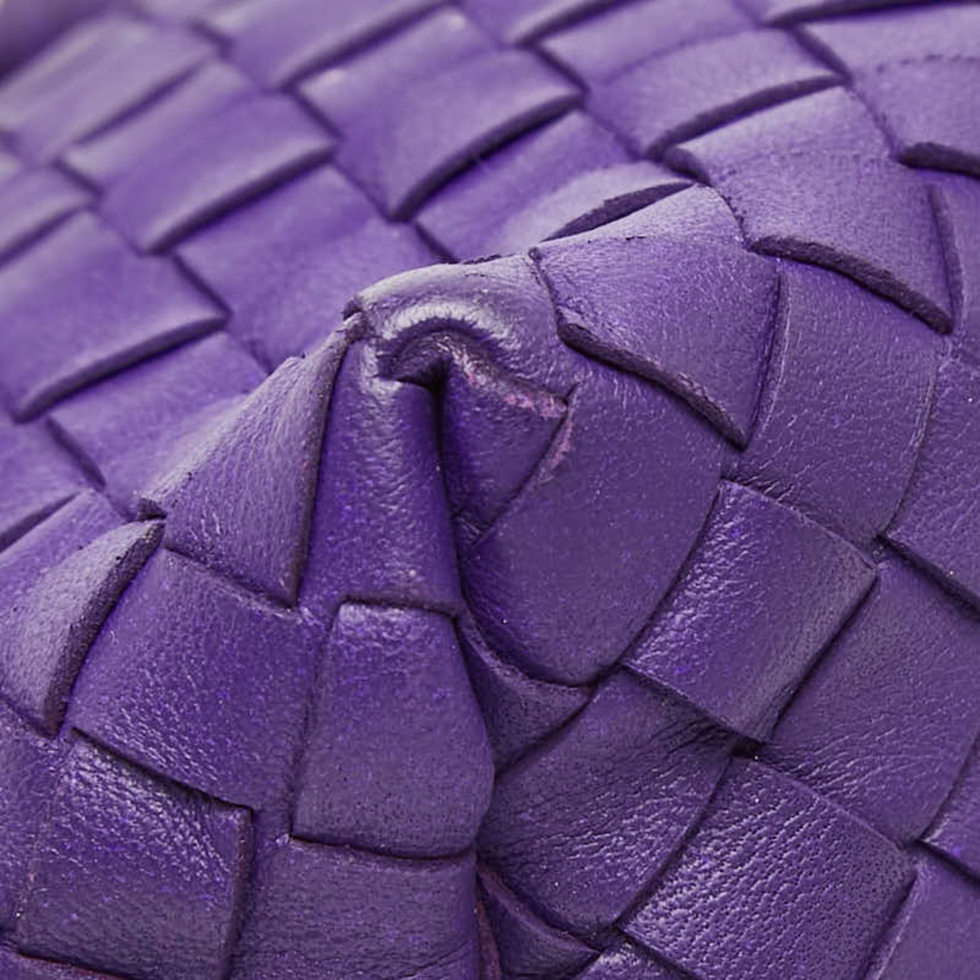 Bottega Veneta Purple Leather Handbag Shoulder Bag (Pre-Owned)