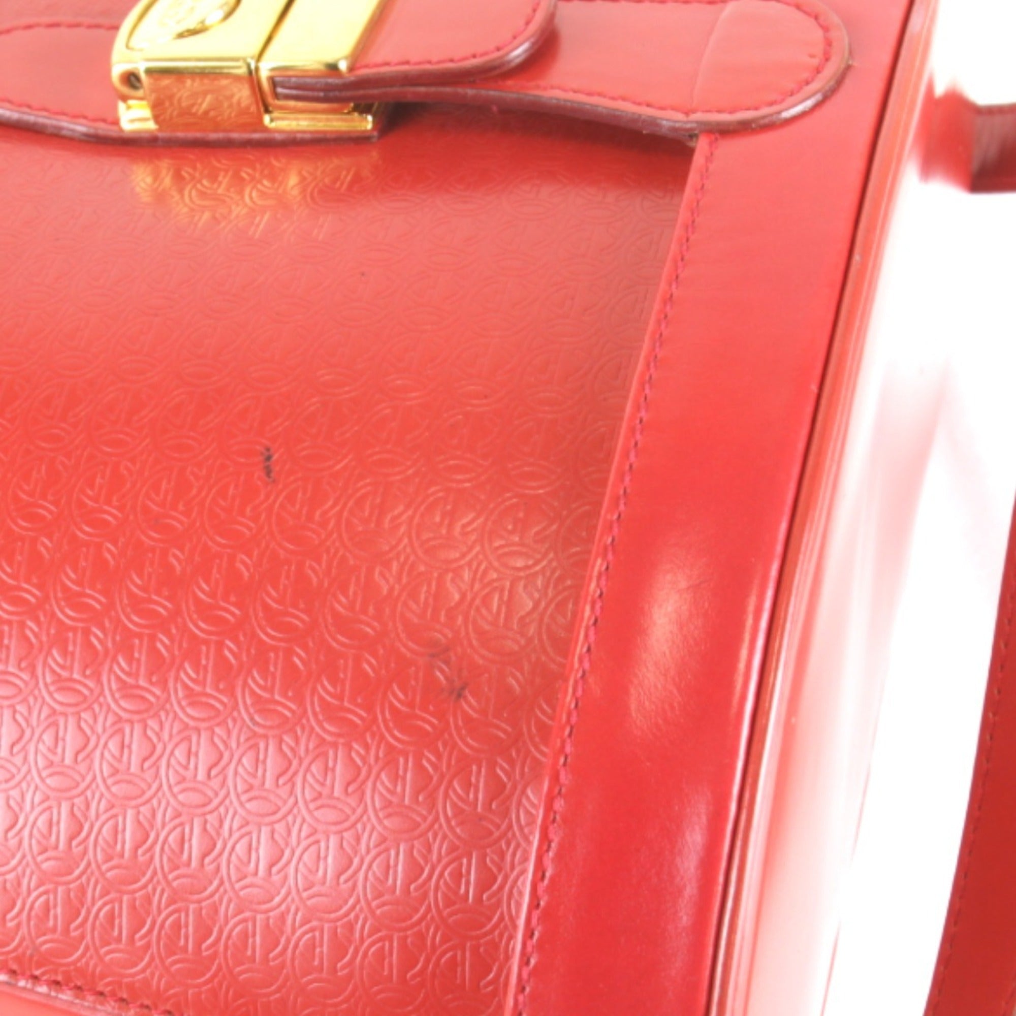 Gucci Red Color Leather Shoulder Bag (Pre-Owned)