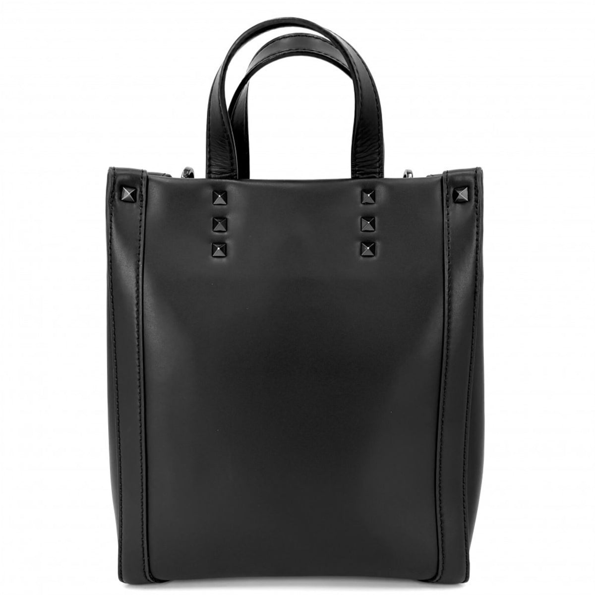 Valentino Garavani Black Leather Handbag Shoulder Bag Tote Bag (Pre-Owned)