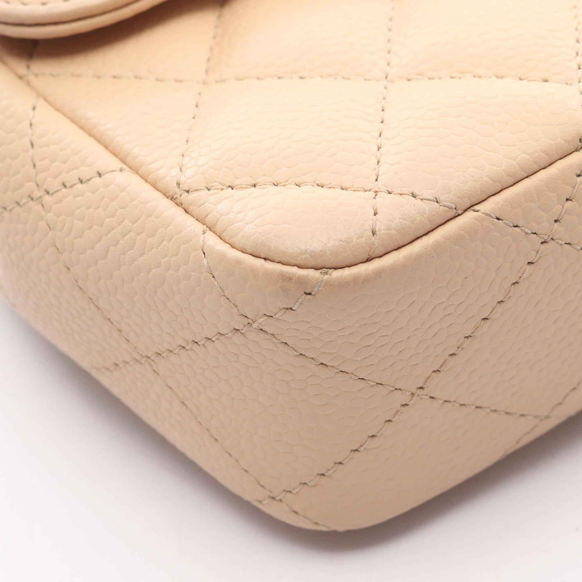 Chanel Beige Leather Handbag Shoulder Bag (Pre-Owned)