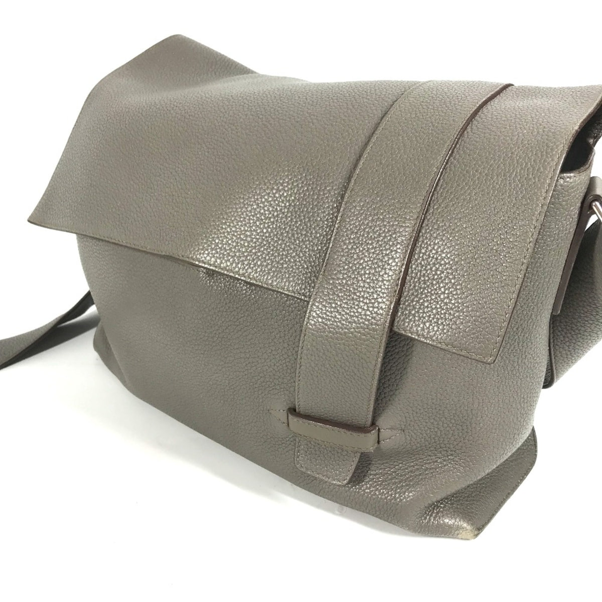Hermes Gray Leather Shoulder Bag (Pre-Owned)