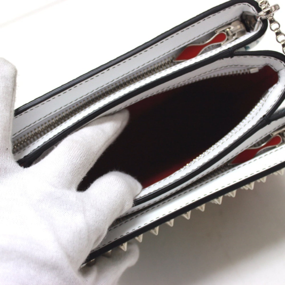 Christian Louboutin Multi-Color White Patent Leather Shoulder Bag (Pre-Owned)