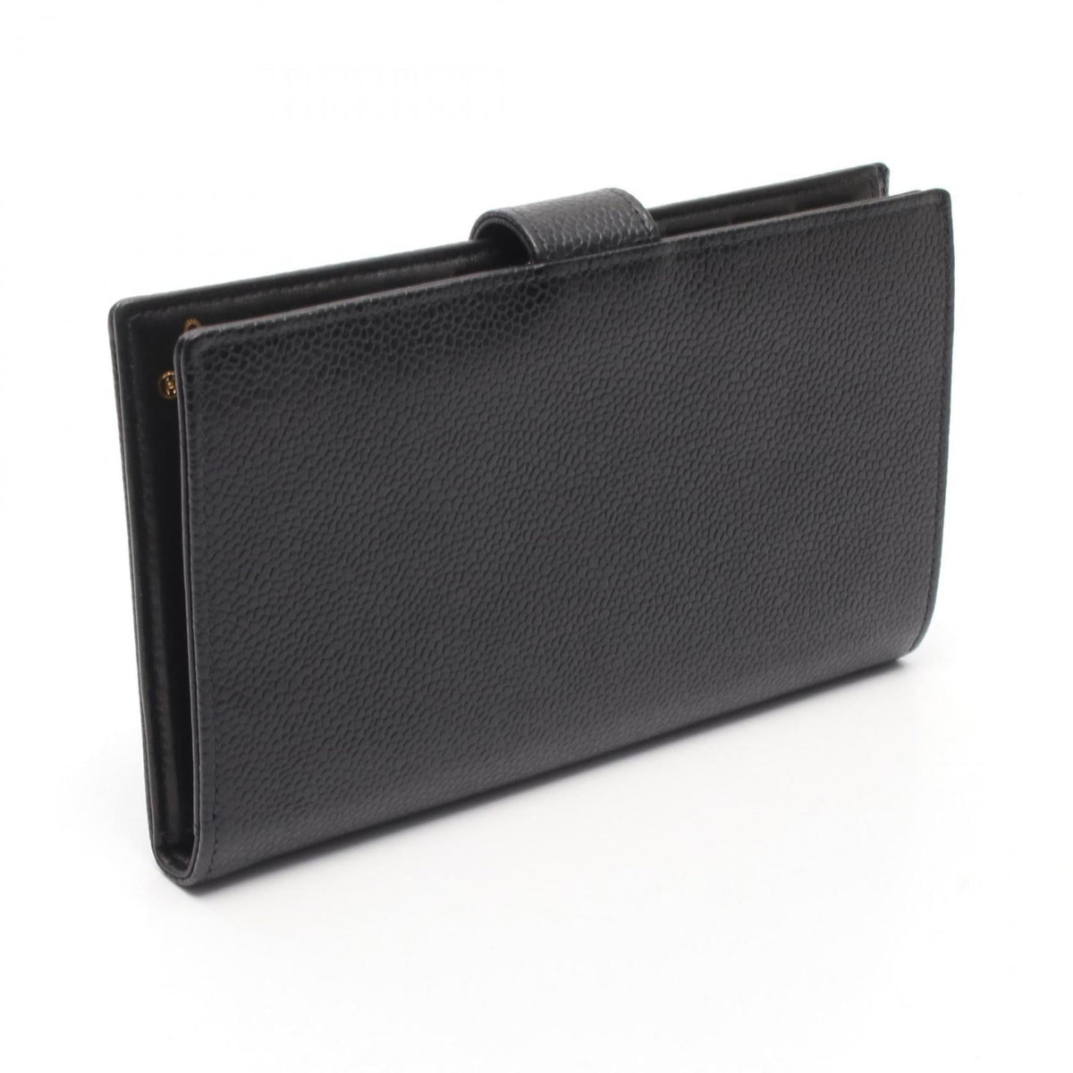 Chanel Black Leather Long Wallet (Bi-Fold) (Pre-Owned)