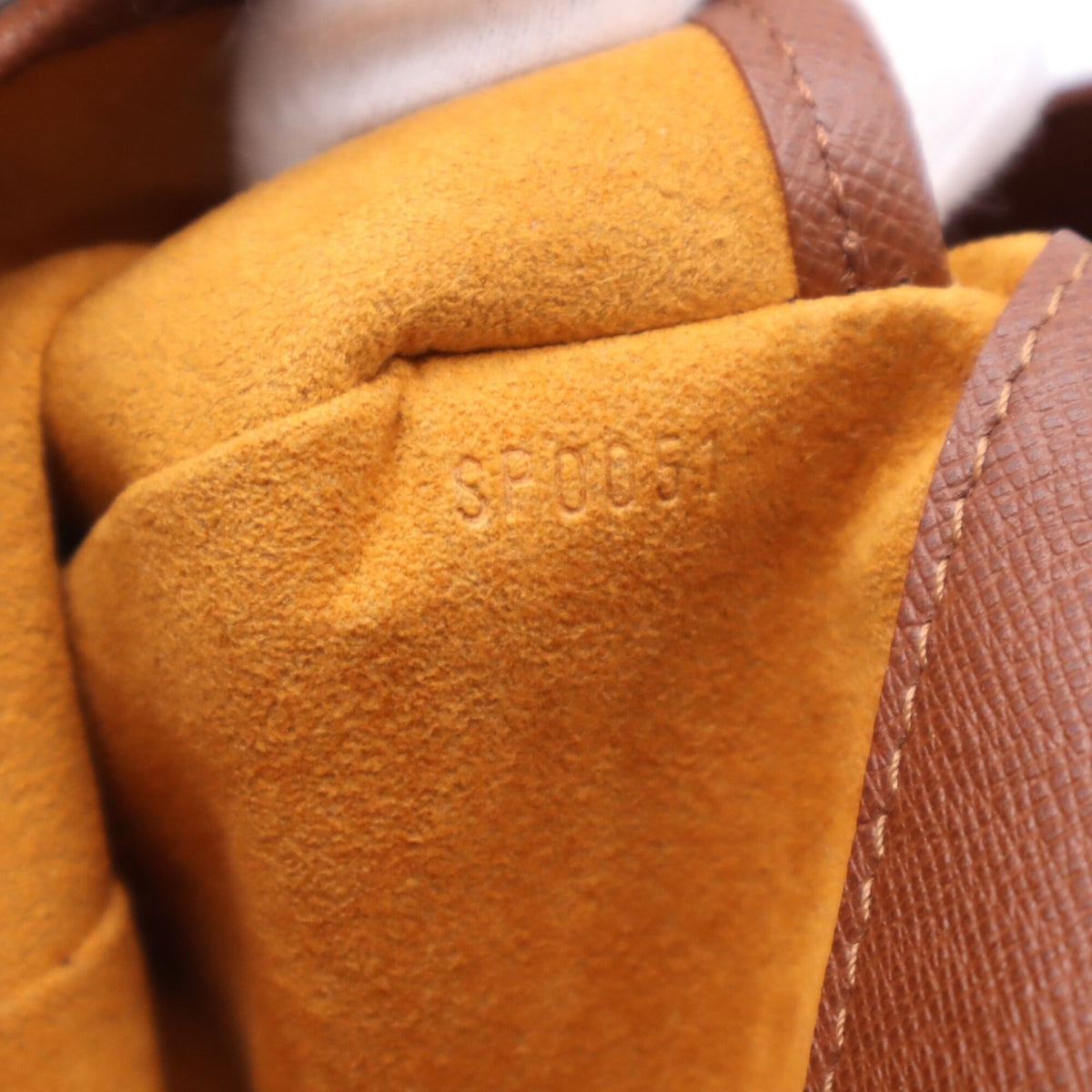 Louis Vuitton Beige Brown Coated Canvas Leather Shoulder Bag (Pre-Owned)
