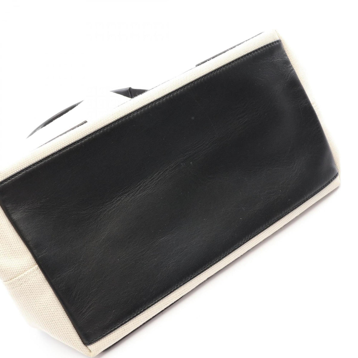 Balenciaga Black Ivory Canvas Leather Tote Bag (Pre-Owned)