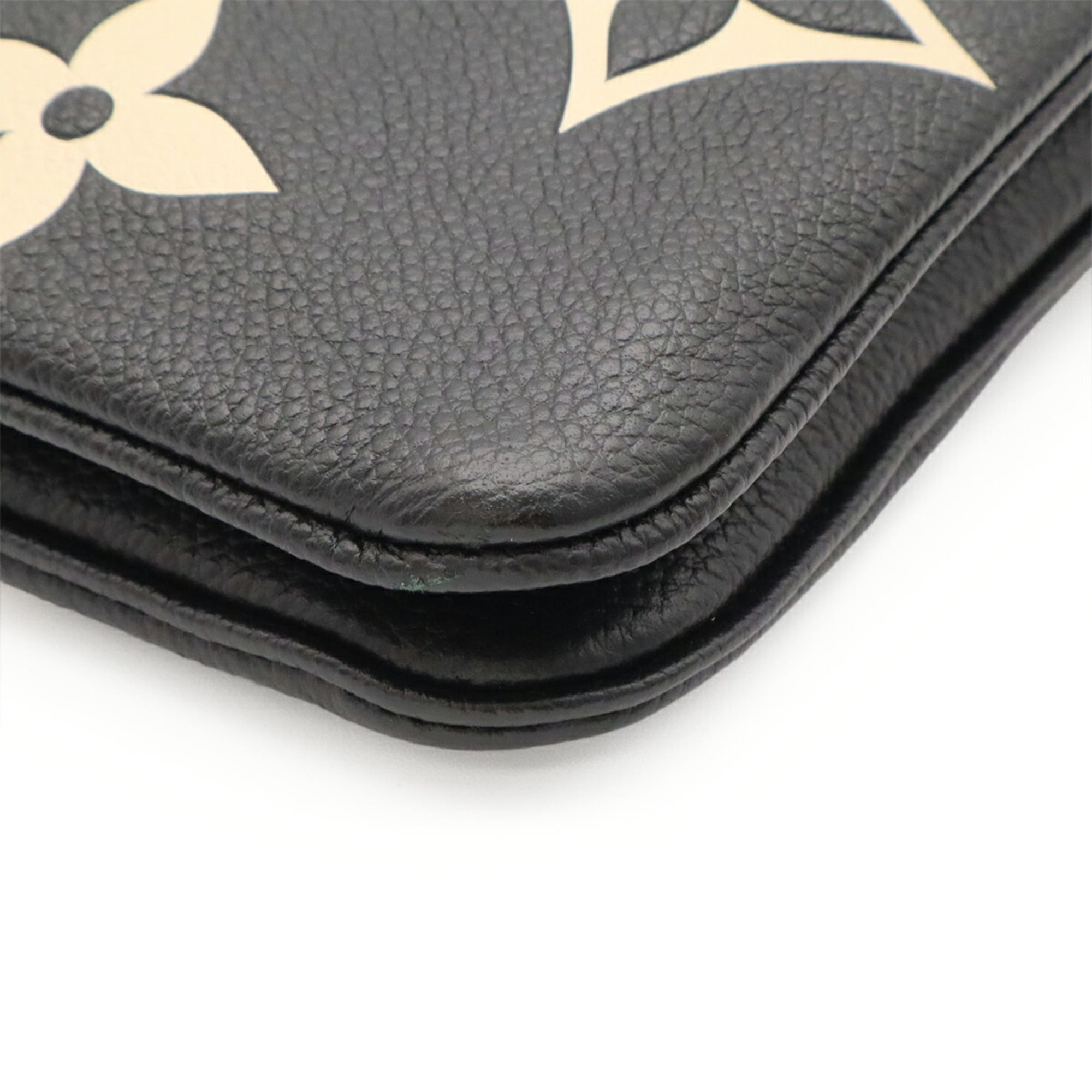 Louis Vuitton Beige Black Monogram Empreinte Leather Clutch Bag Pochette Pouch Shoulder Bag (Pre-Owned)
