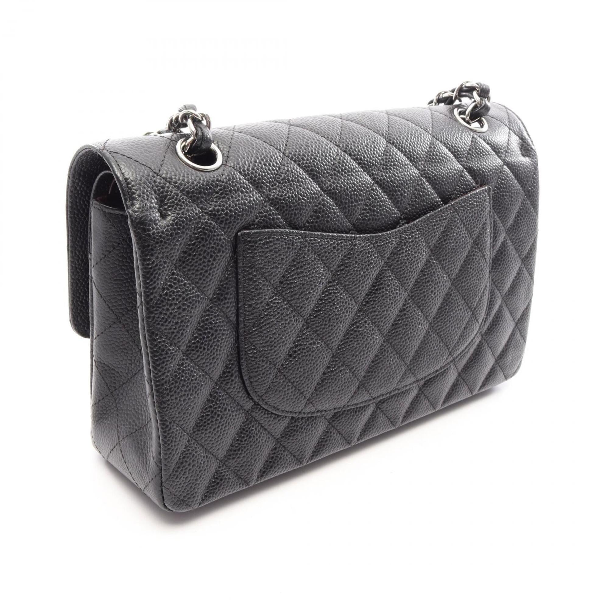 Chanel Black Grained Calfskin Handbag Shoulder Bag (Pre-Owned)