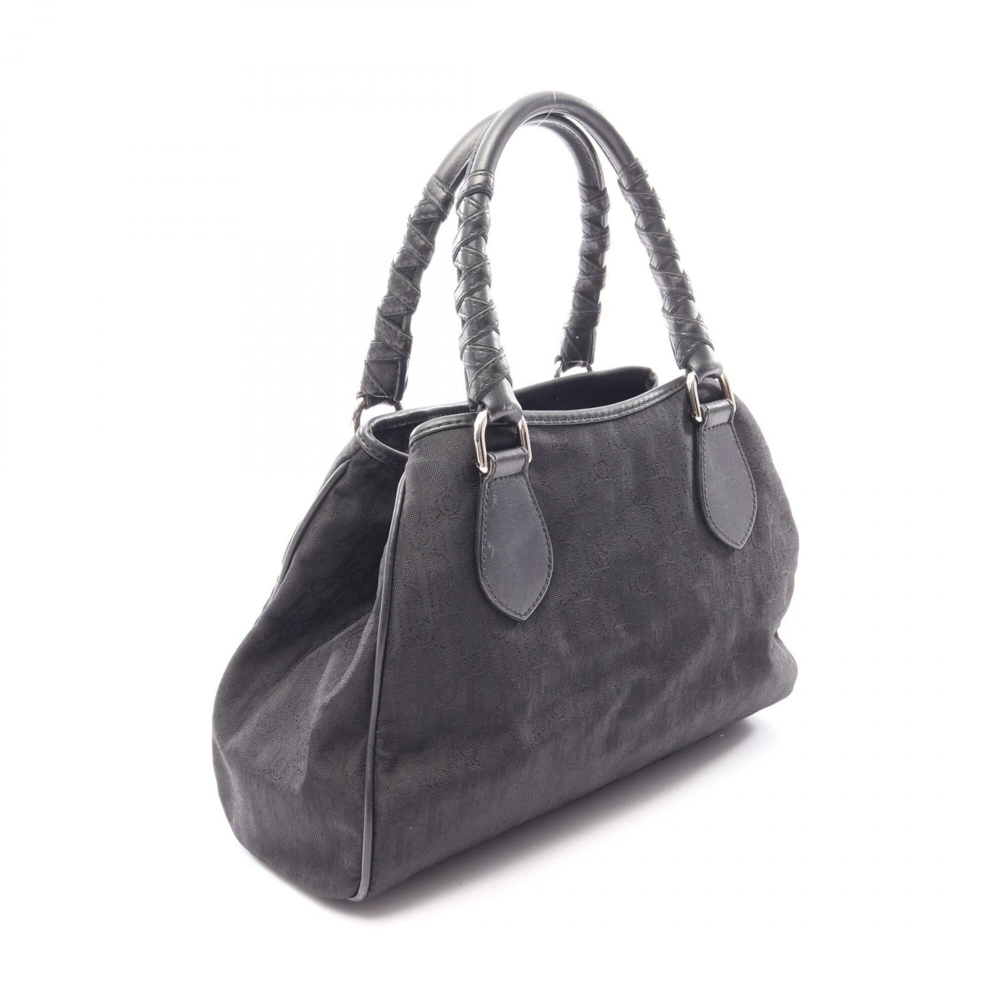 Christian Dior Black Nylon Leather Handbag Tote Bag (Pre-Owned)