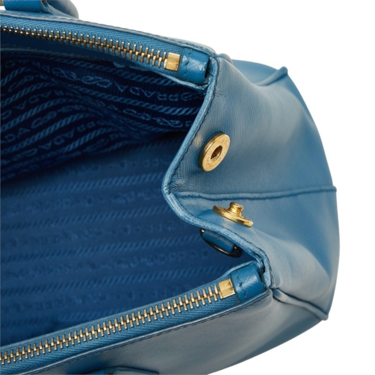 Prada Blue Leather Handbag Shoulder Bag (Pre-Owned)