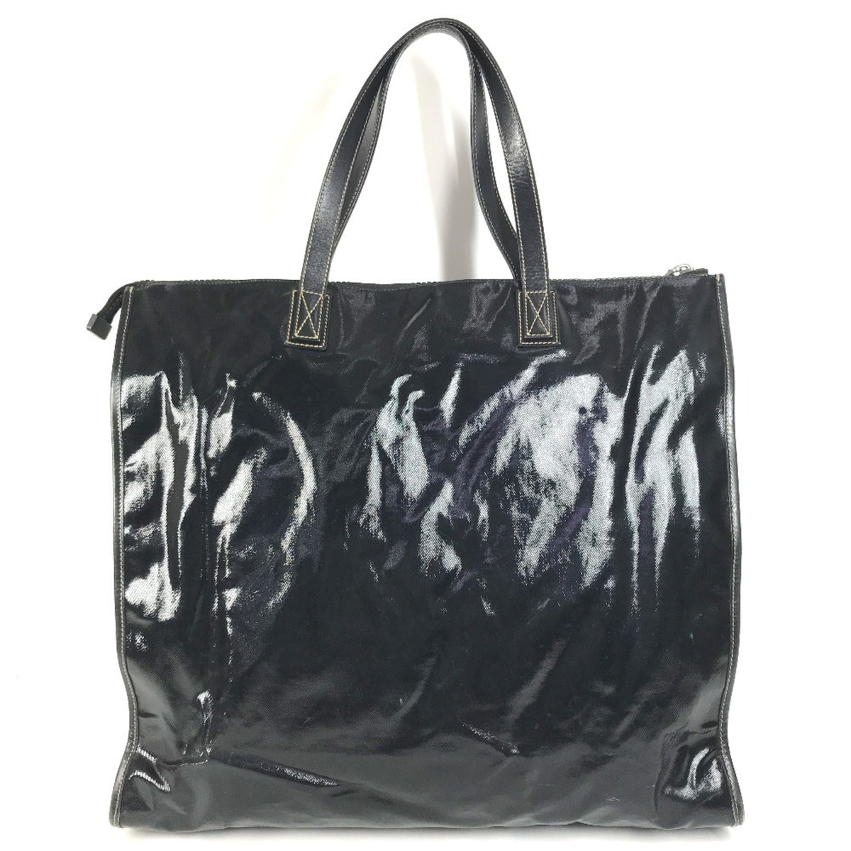 Gucci Hysteria Black Leather Coated Canvas Shoulder Bag Tote Bag (Pre-Owned)