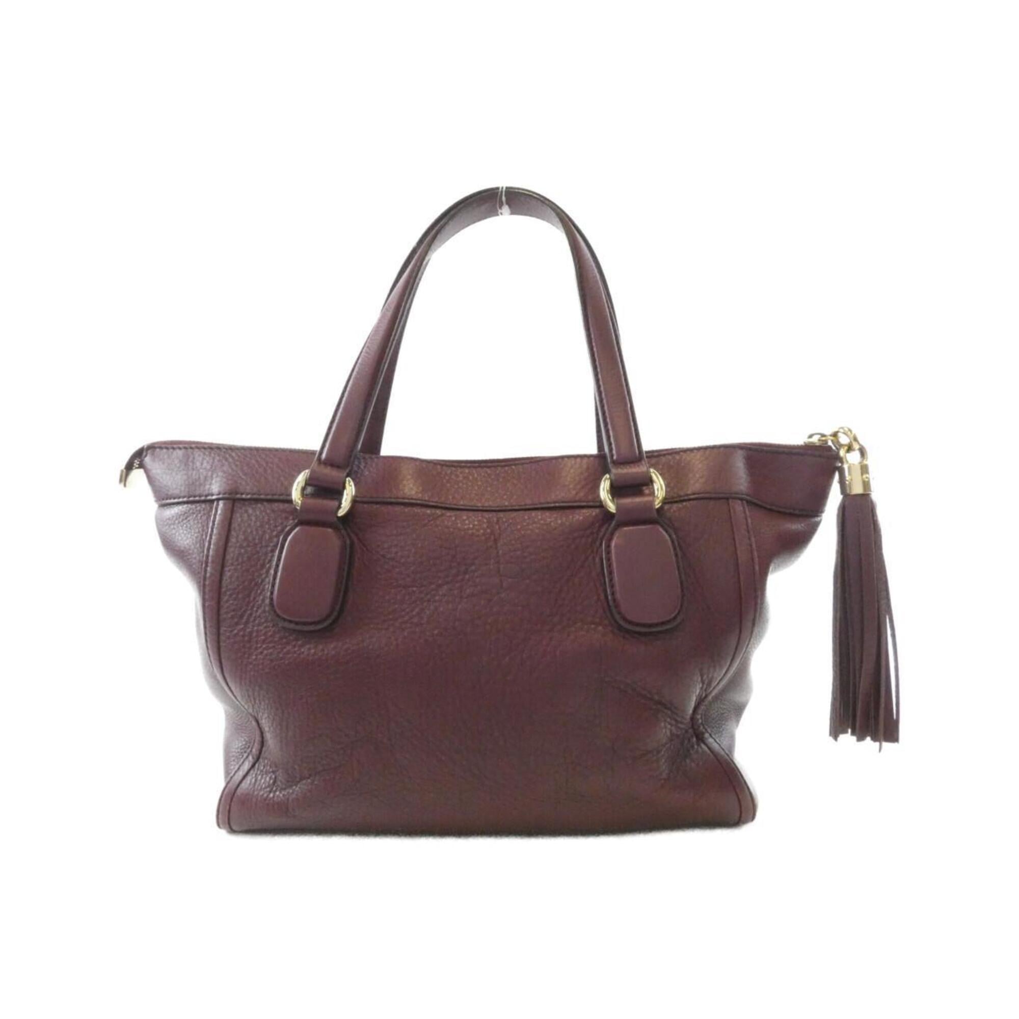 Gucci Bordeaux Leather Handbag (Pre-Owned)