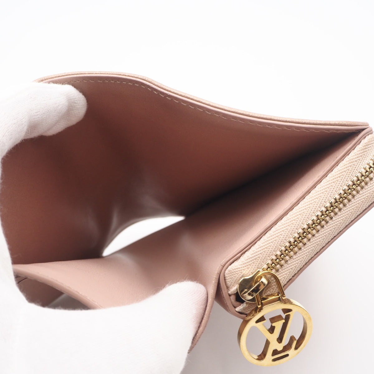 Louis Vuitton Monogram Pink Beige Leather Wallet (Bi-Fold) (Pre-Owned)
