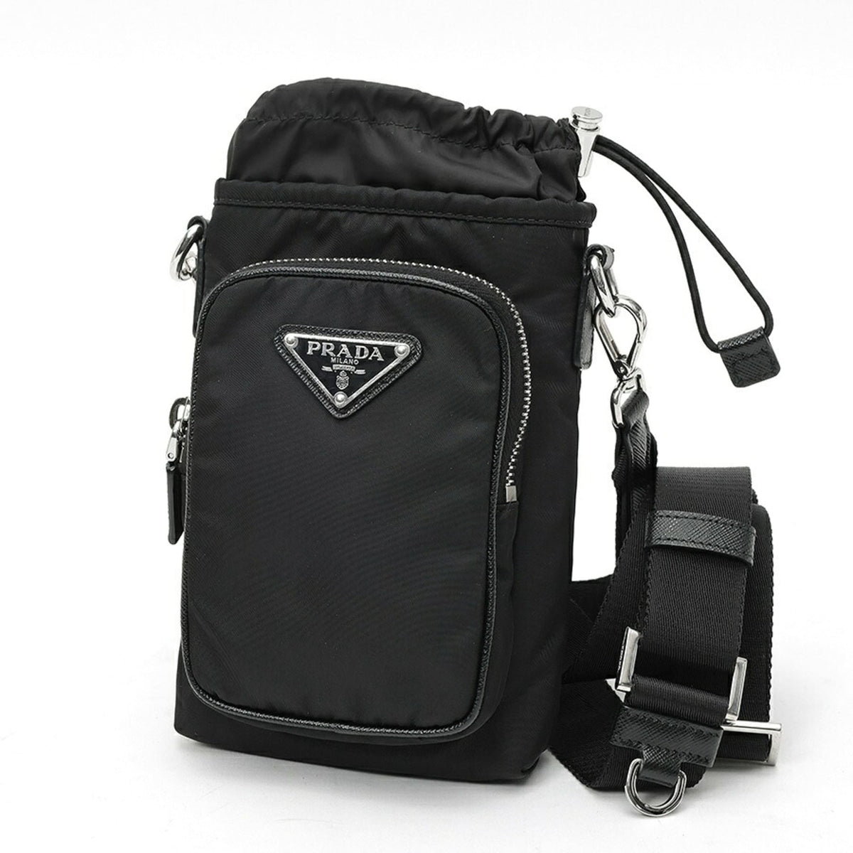 Prada Black Fabric Pouch Shoulder Bag (Pre-Owned)