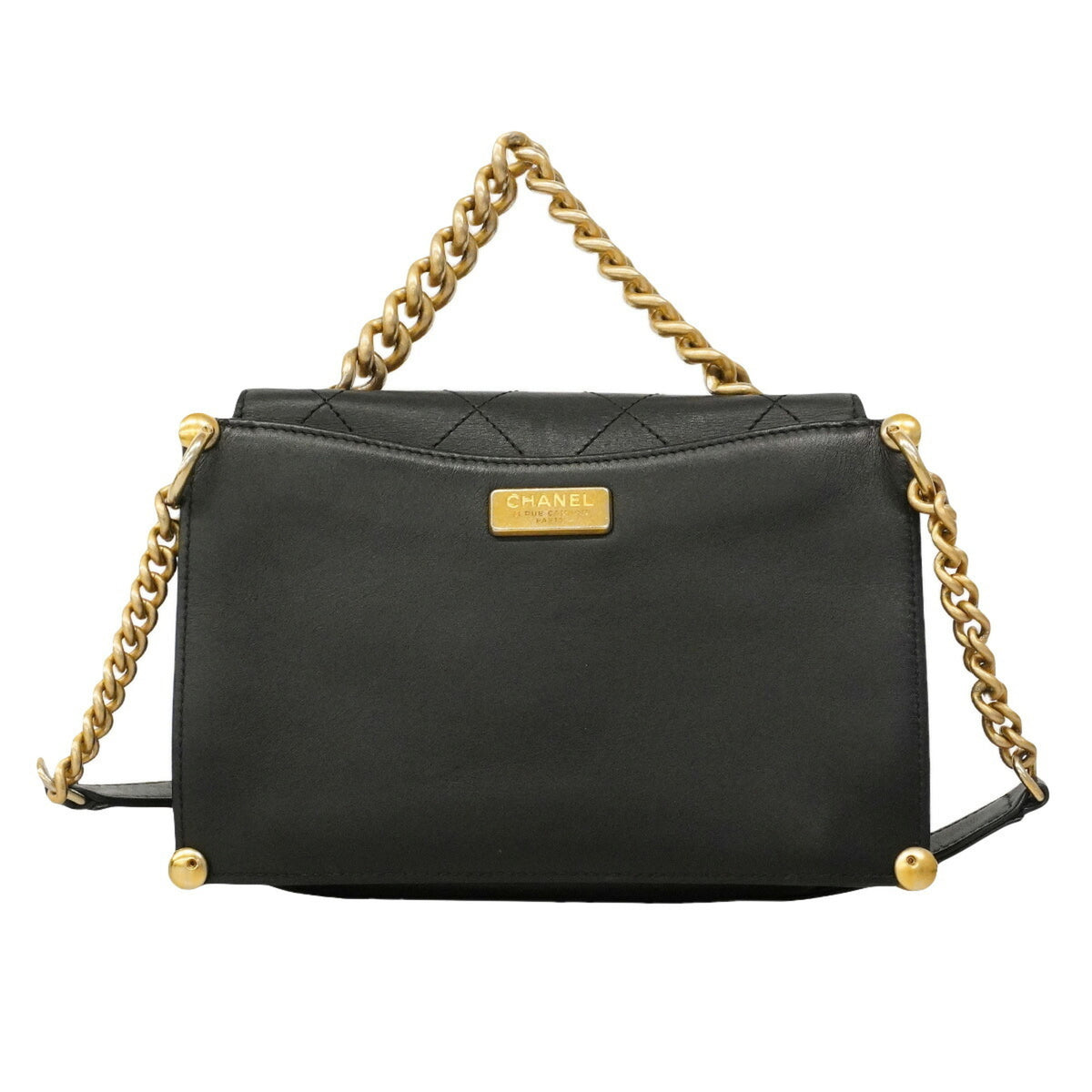Chanel Black Leather Shoulder Bag (Pre-Owned)