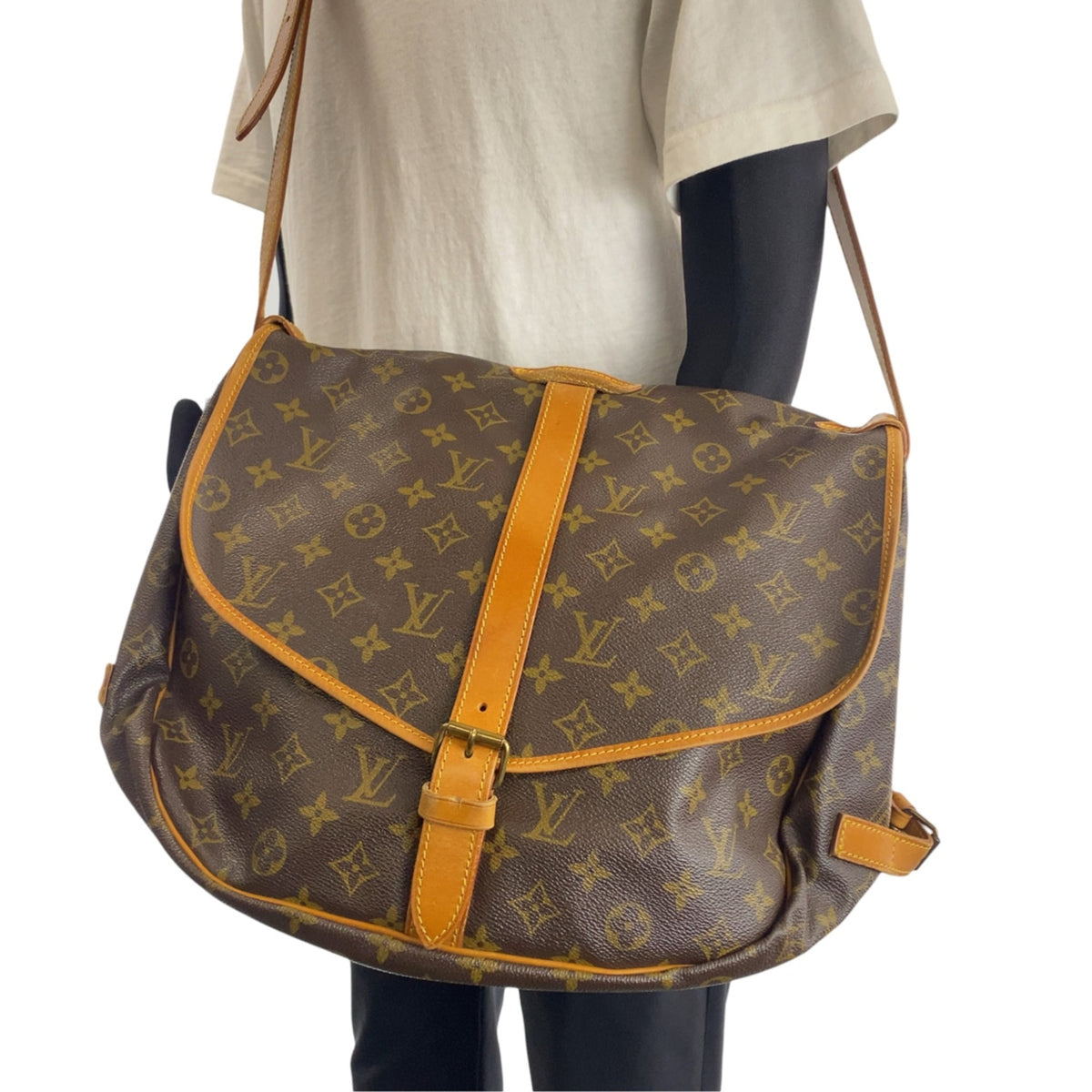 Louis Vuitton Monogram Brown Pvc Leather Messenger Bag Shoulder Bag (Pre-Owned)