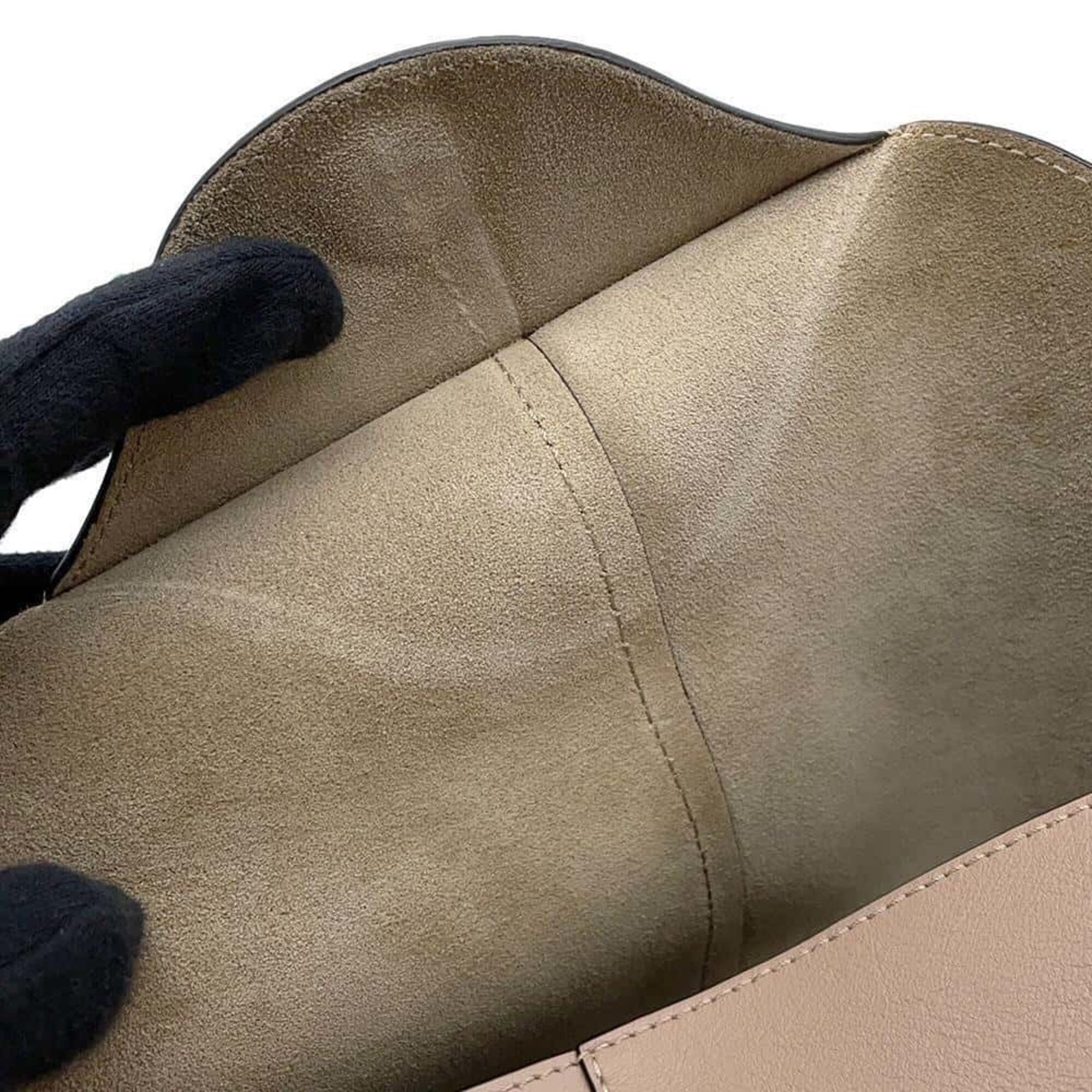 Tod's Pink Beige Leather Handbag Shoulder Bag (Pre-Owned)