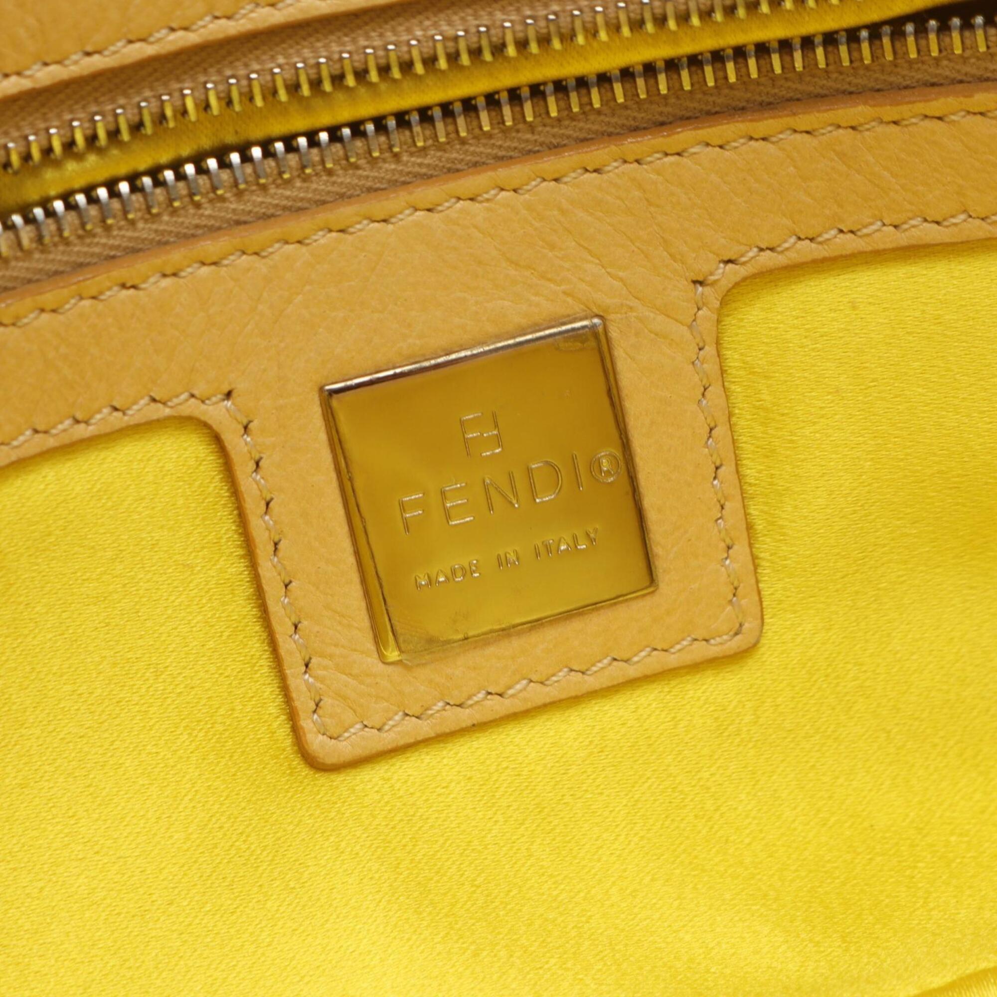 Fendi Beige Multi-Color Leather Handbag (Pre-Owned)