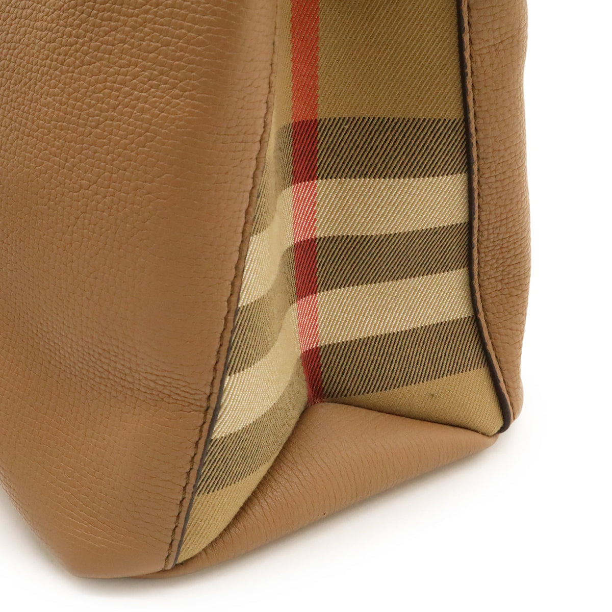 Burberry Beige Brown Leather Handbag Shoulder Bag (Pre-Owned)