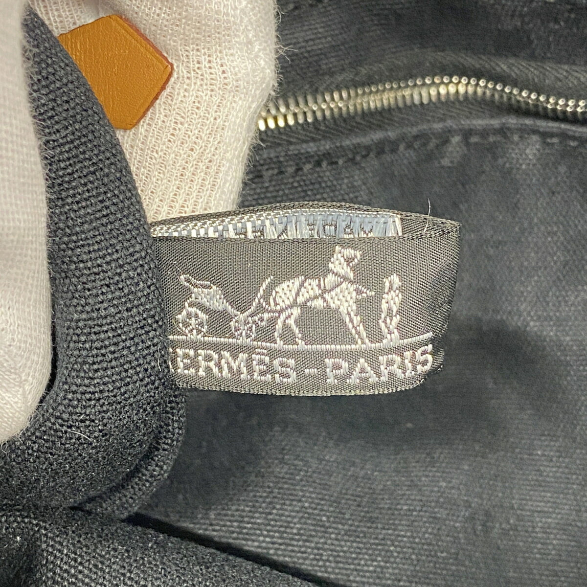 Hermes Black Canvas Tote Bag (Pre-Owned)