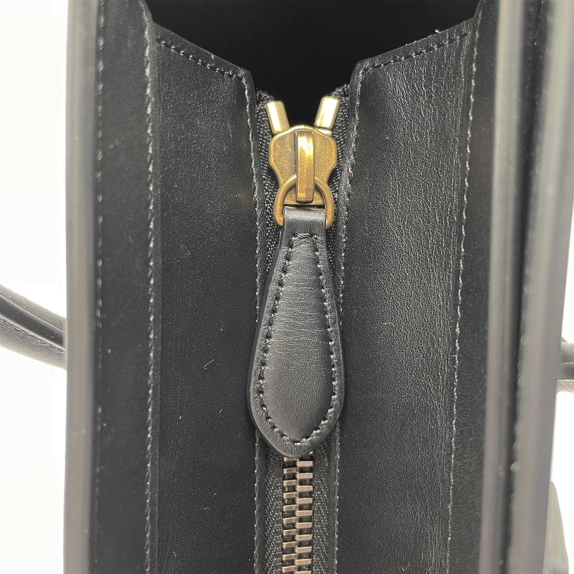 Celine Beige Black Green Leather Suede Handbag (Pre-Owned)