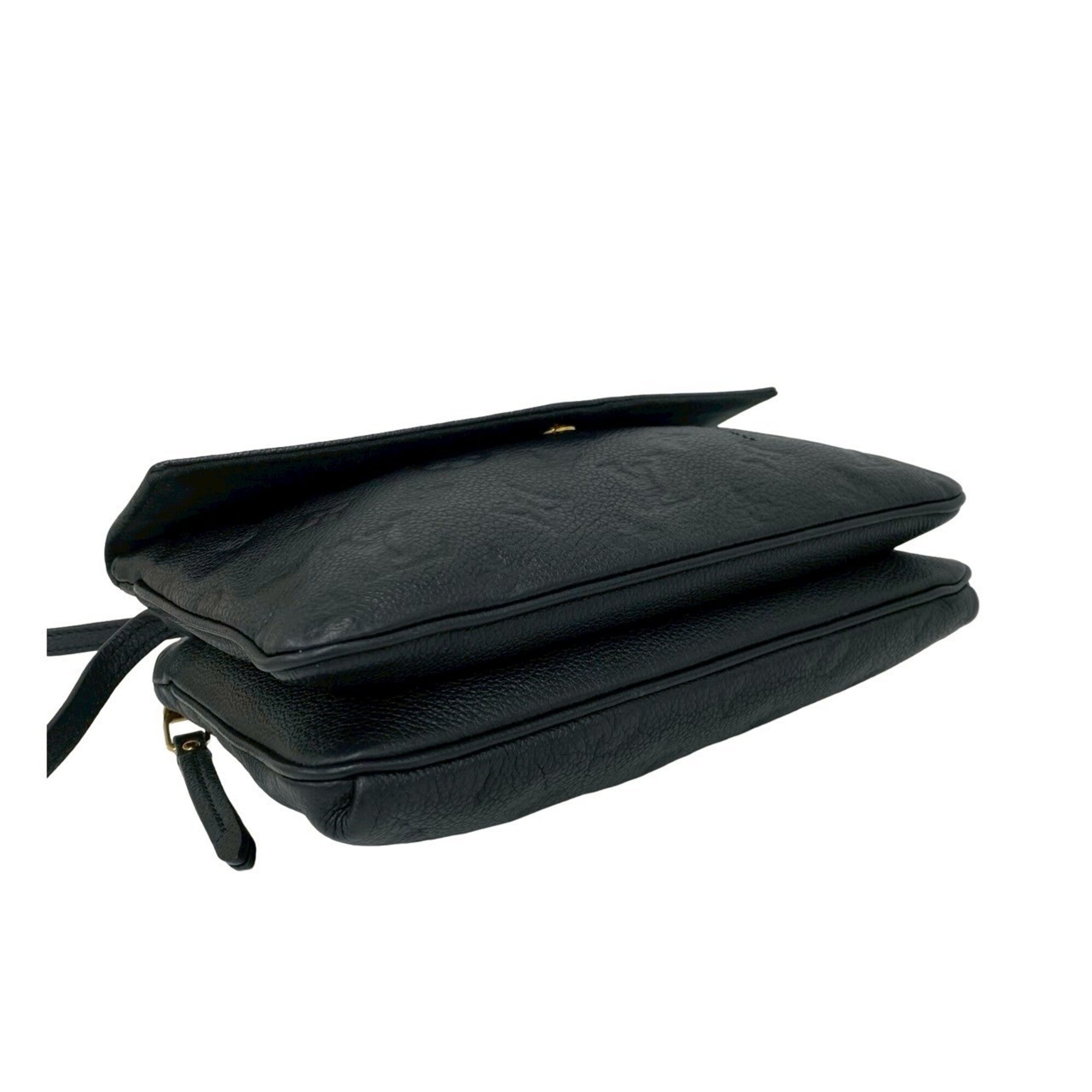 Louis Vuitton Black Leather Shoulder Bag (Pre-Owned)