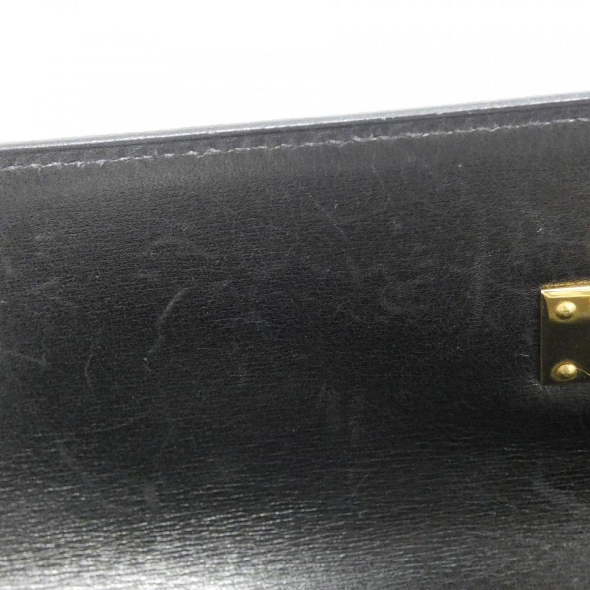 Hermes Black Box Calf Leather Handbag (Pre-Owned)