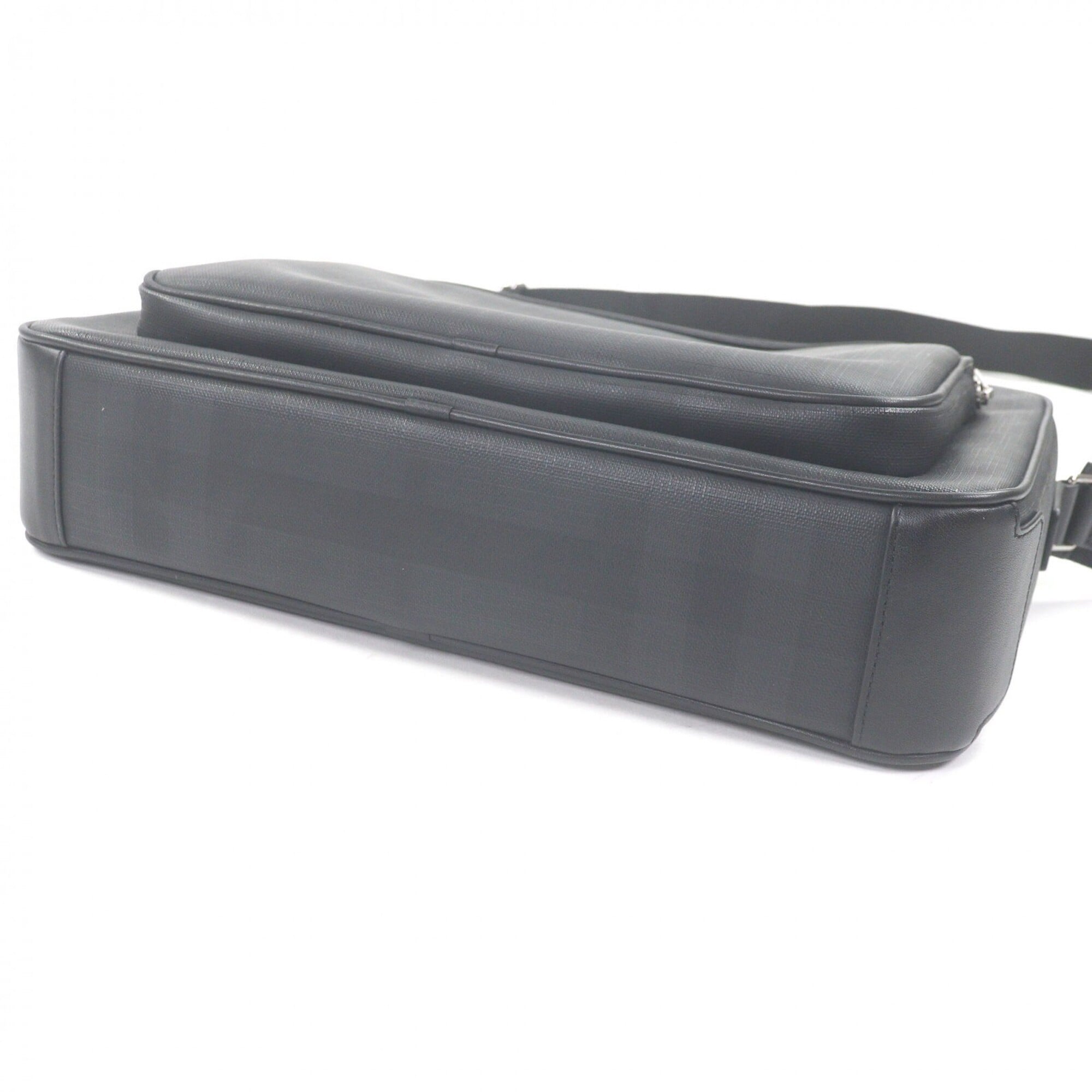 Burberry Black Polyester Cotton Briefcase Messenger Bag Shoulder Bag (Pre-Owned)