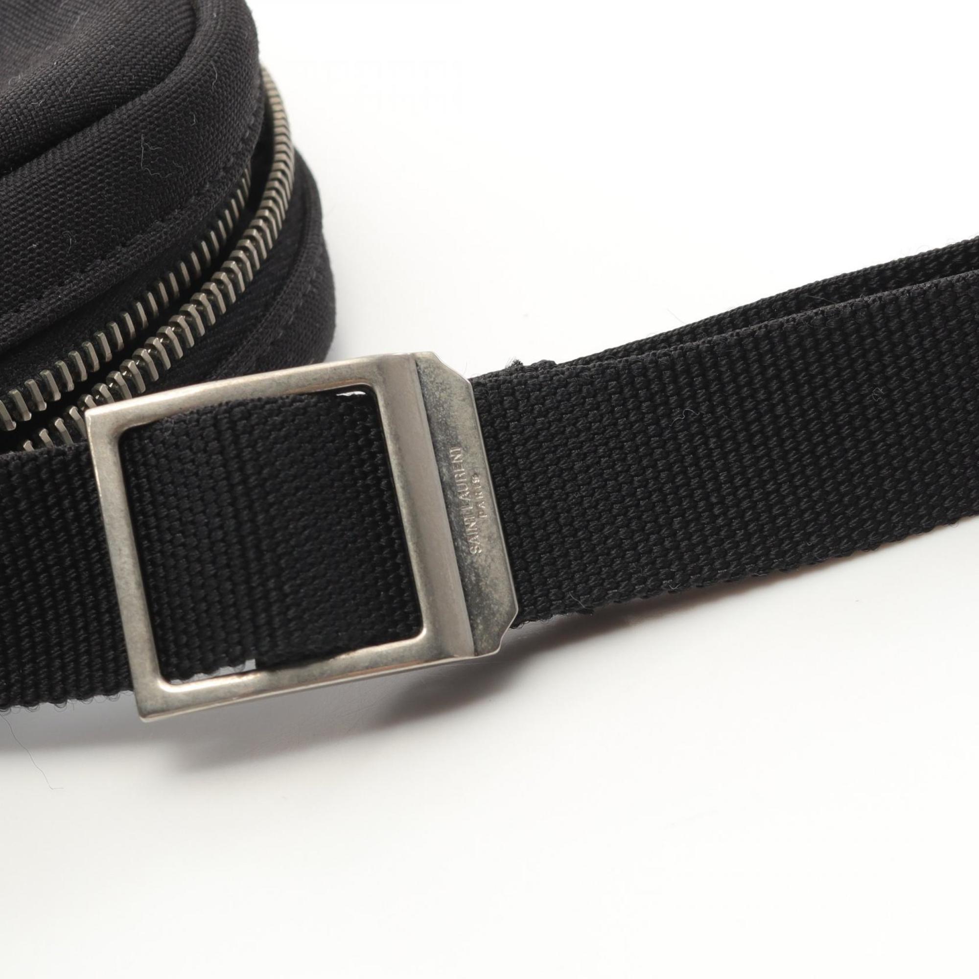 Saint Laurent Black Canvas Leather Shoulder Bag (Pre-Owned)