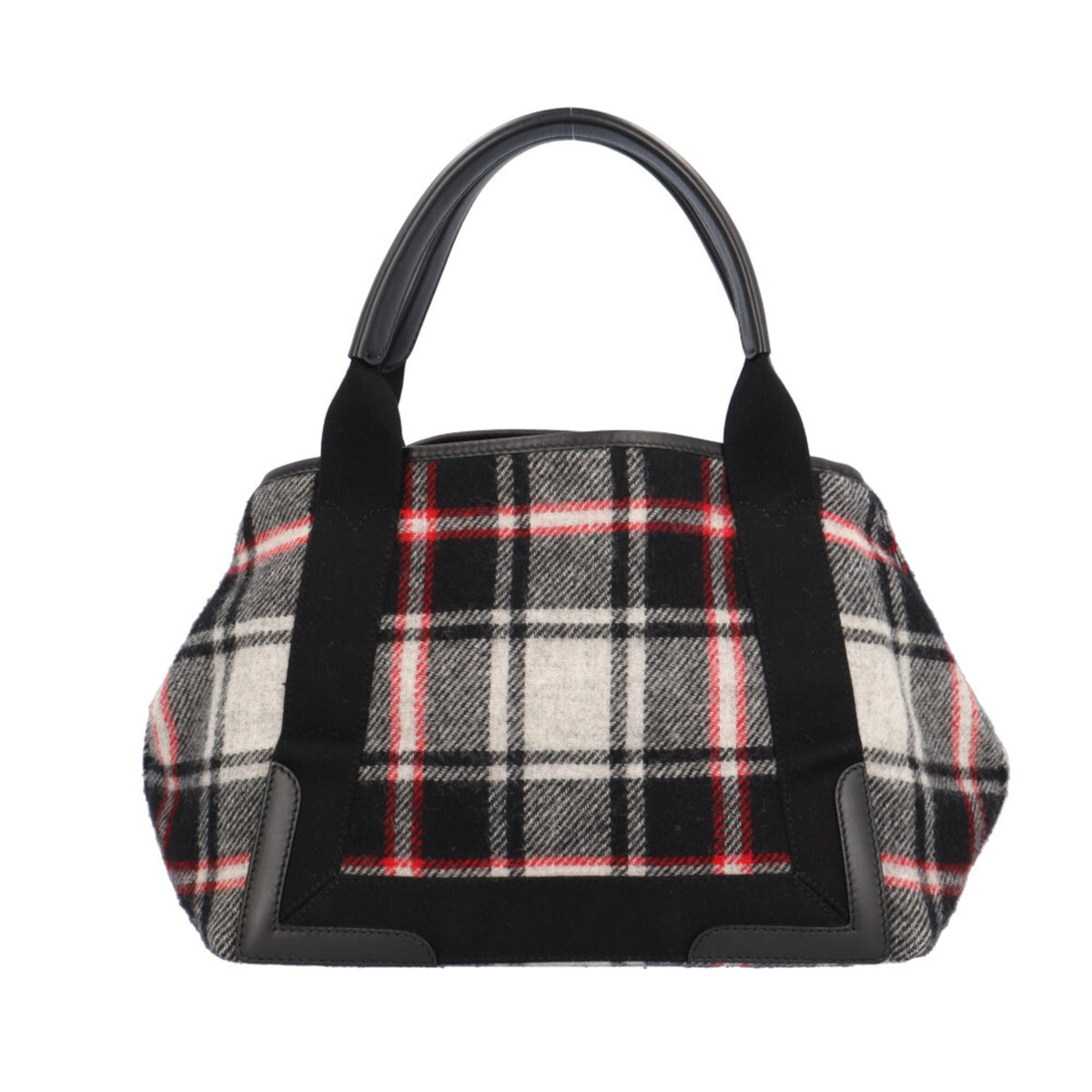 Balenciaga Black Red Color White Wool Handbag (Pre-Owned)