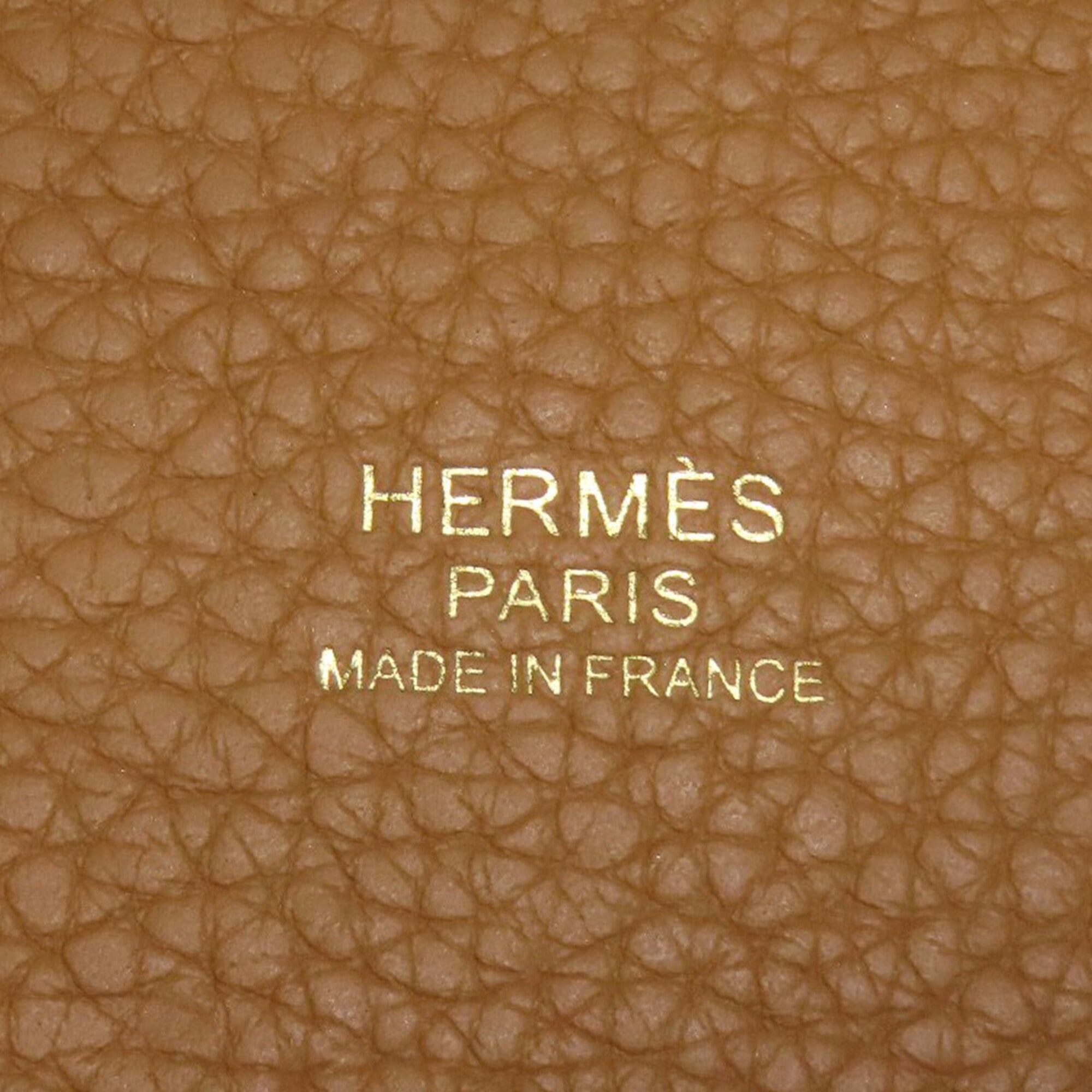 Hermes Camel Taurillon Clemence Leather Handbag (Pre-Owned)