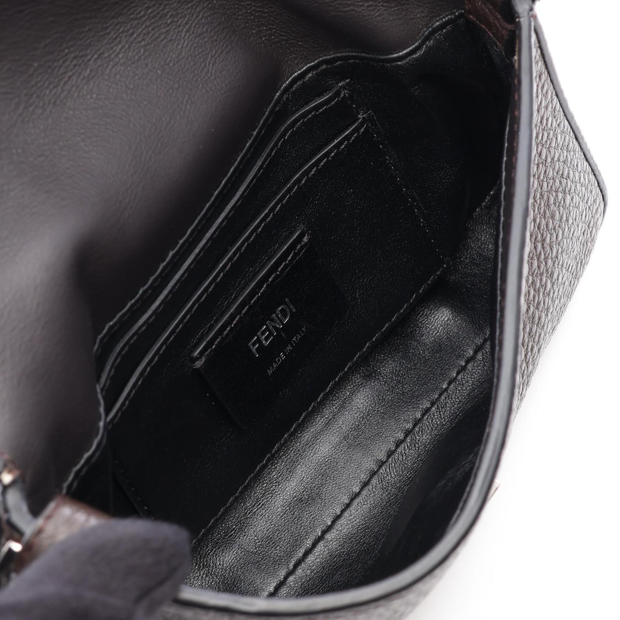 Fendi Brown Leather Handbag Shoulder Bag (Pre-Owned)