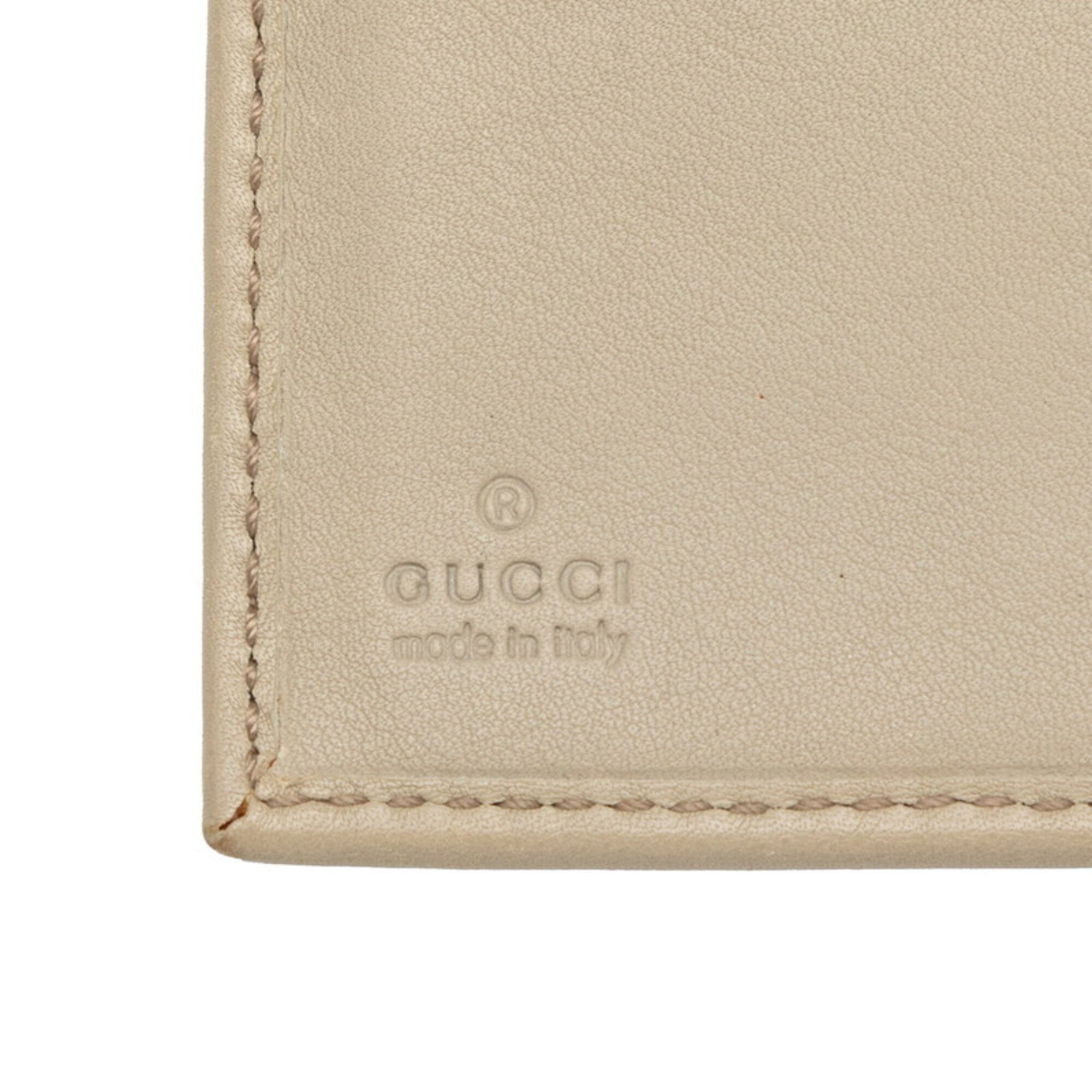 Gucci Gray Leather Long Wallet (Bi-Fold) (Pre-Owned)