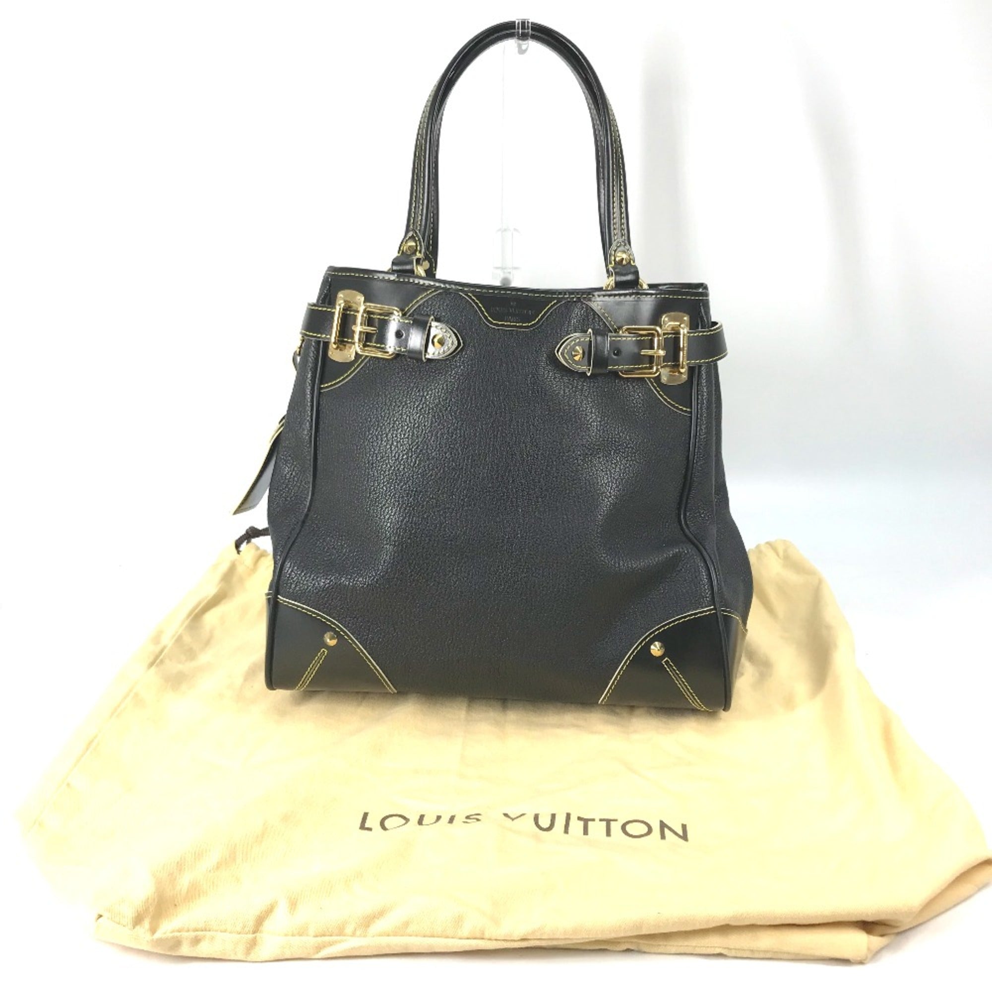 Louis Vuitton Black Leather Handbag (Pre-Owned)