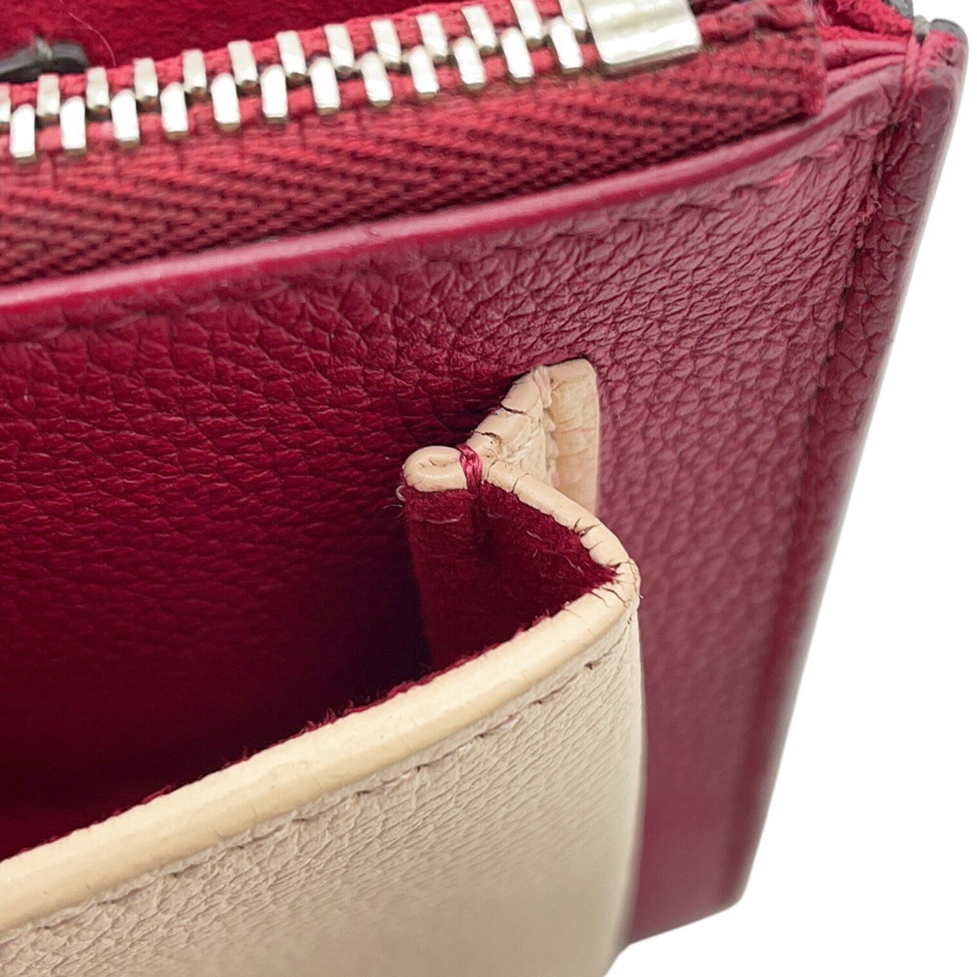 Louis Vuitton Cream Gray Red Color Wine Leather Pochette Shoulder Bag (Pre-Owned)