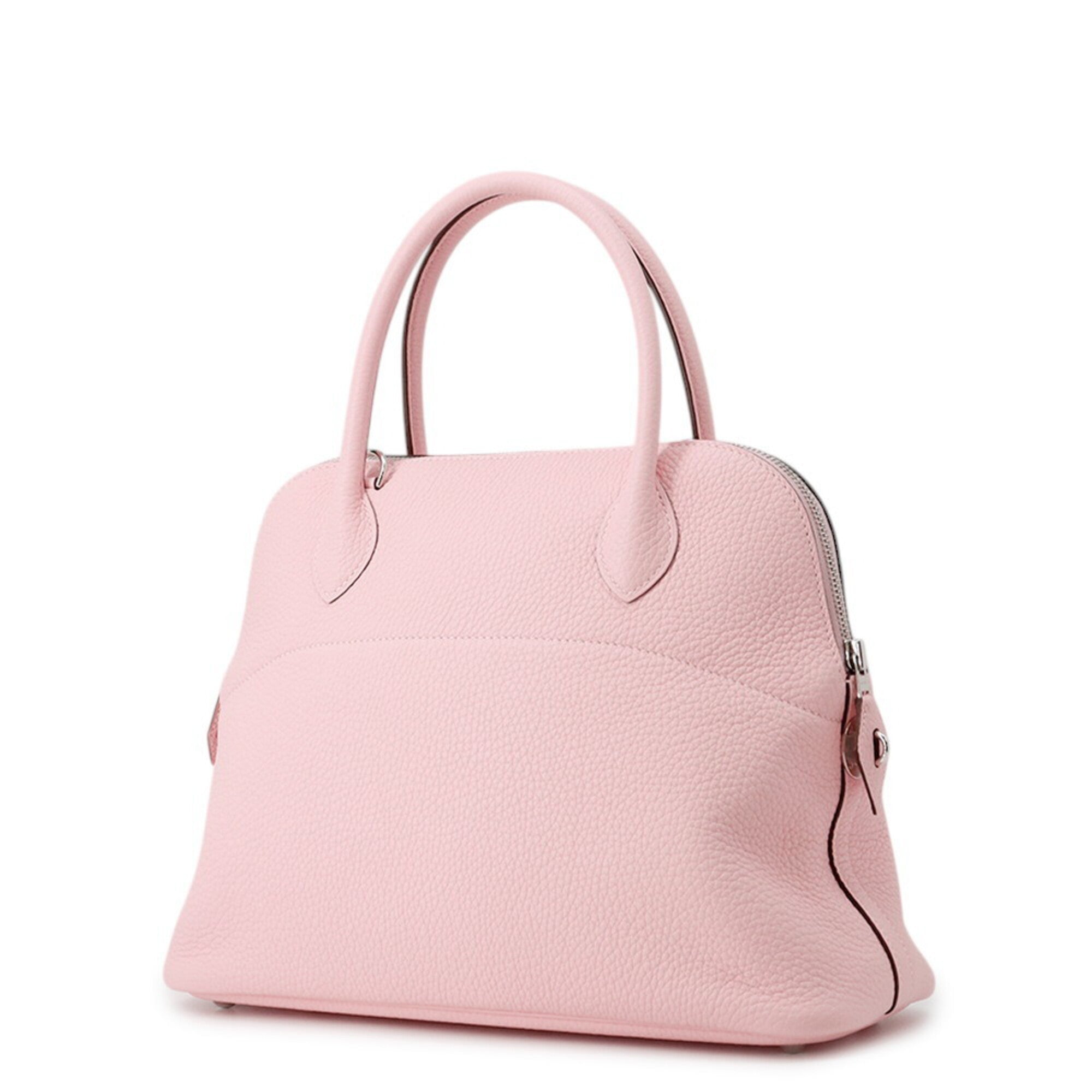 Hermes Bolide Rose Sakura Taurillon Clemence Leather Handbag (Pre-Owned)