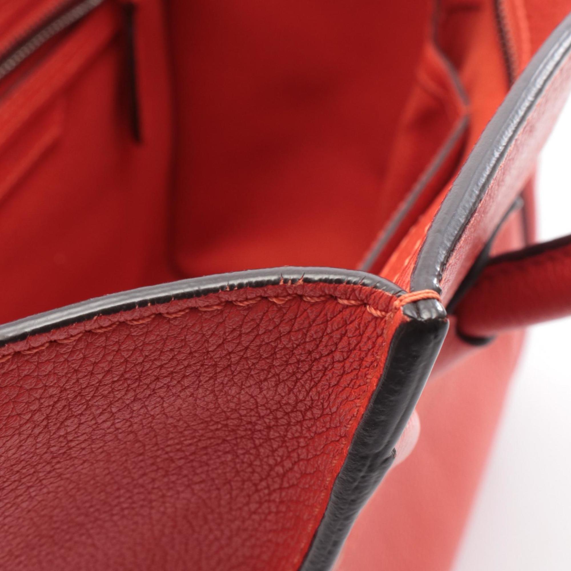 Celine Red Color Leather Handbag Tote Bag (Pre-Owned)