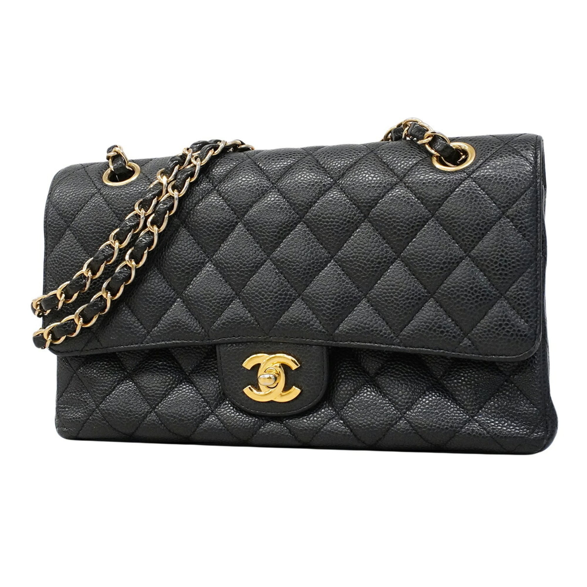 Chanel Black Grained Calfskin Shoulder Bag (Pre-Owned)