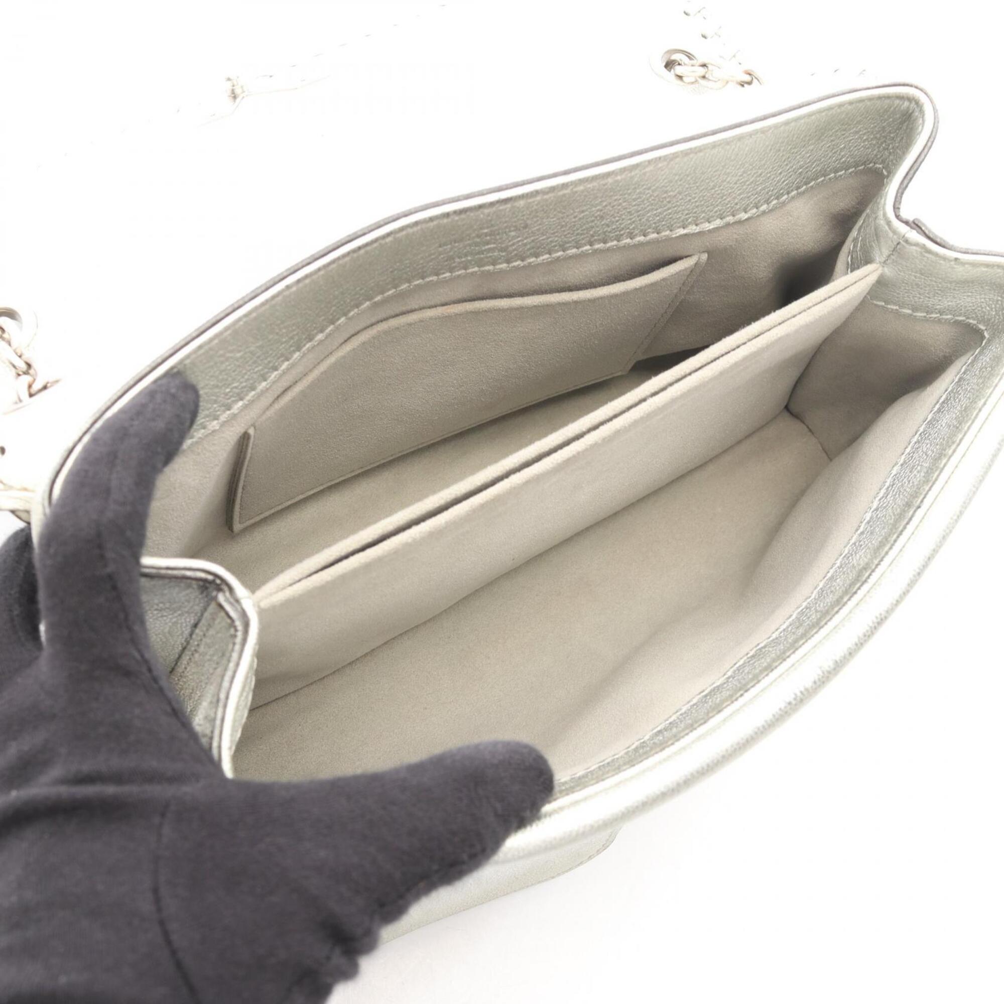 Louis Vuitton Silver Leather Handbag Shoulder Bag (Pre-Owned)