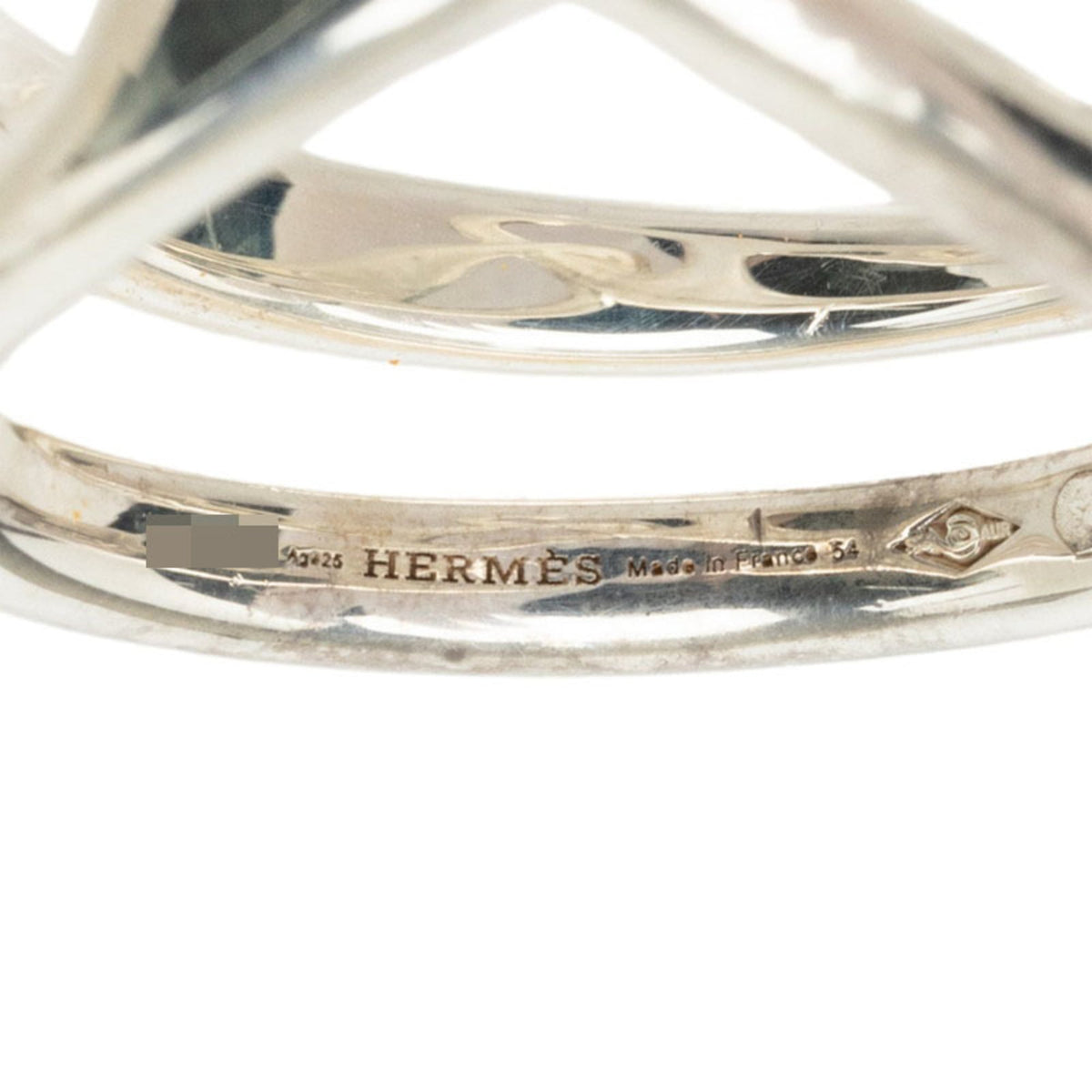 Hermes Silver Silver 925 Band Ring (Pre-Owned)