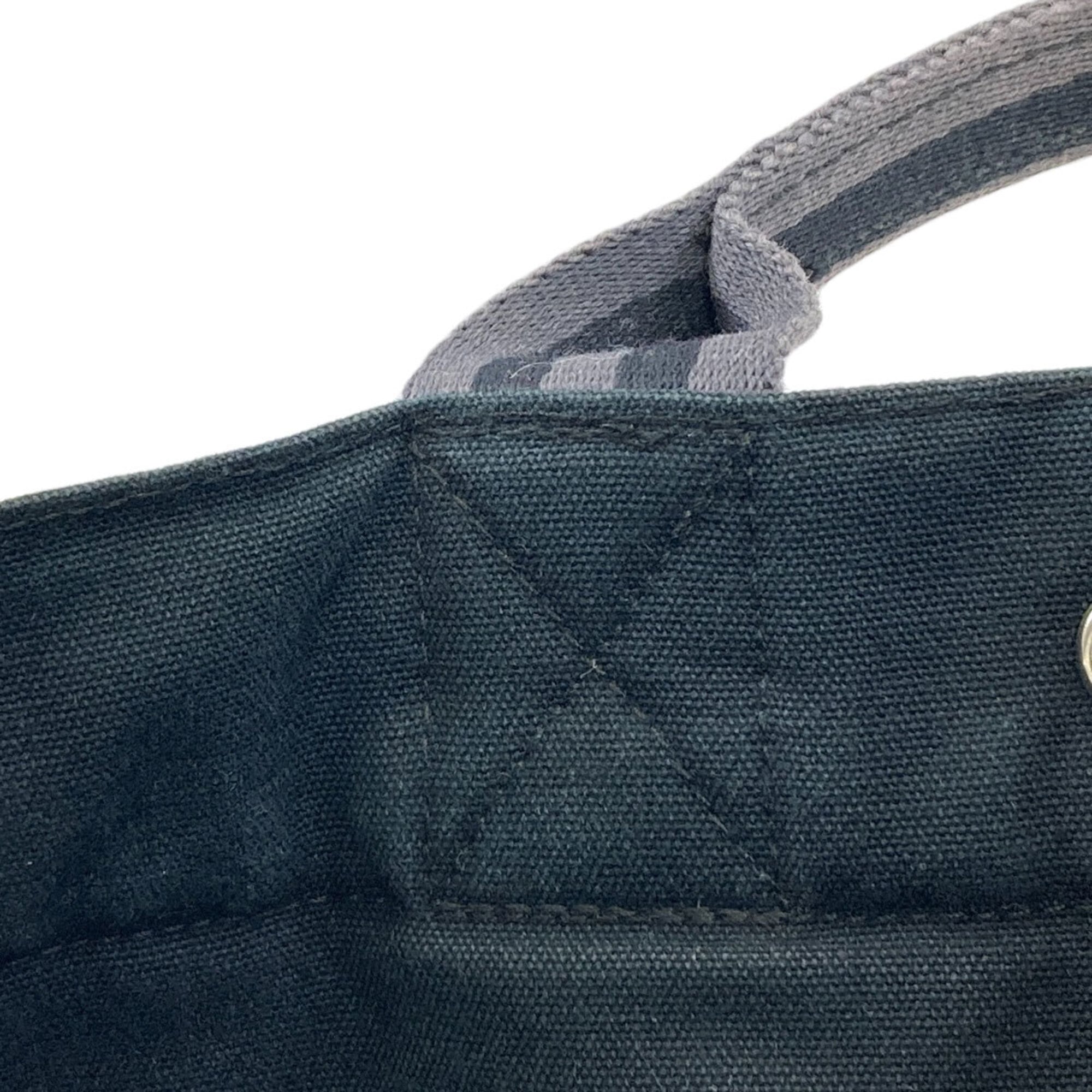 Hermes Black Canvas Tote Bag (Pre-Owned)