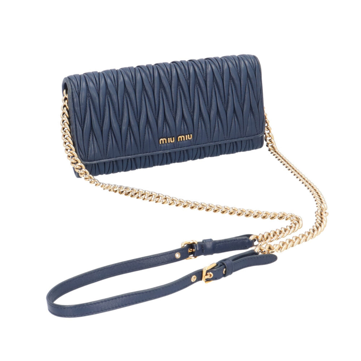 Miu Miu Navy Leather Shoulder Bag (Pre-Owned)