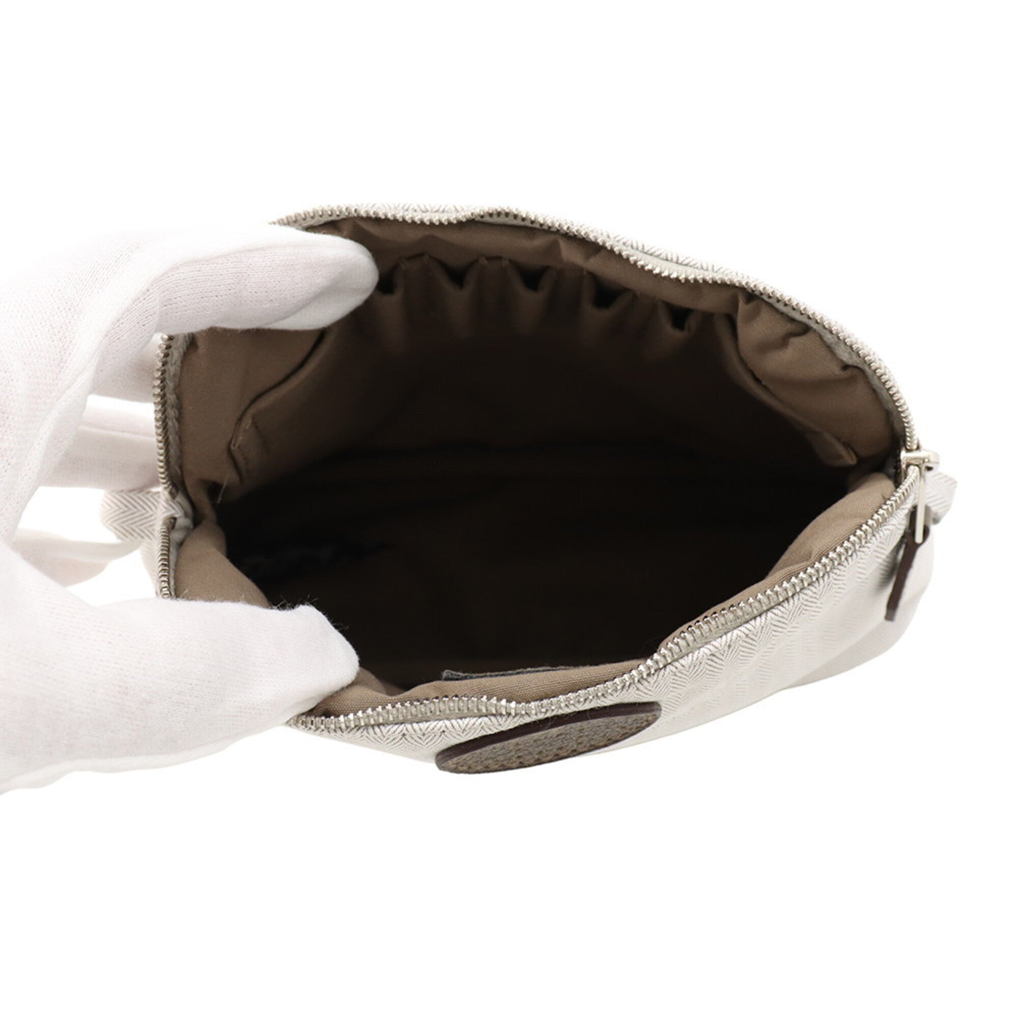 Hermes Beige Etoupe Gray Cotton Polyamide Fanny Pack Handbag (Pre-Owned)