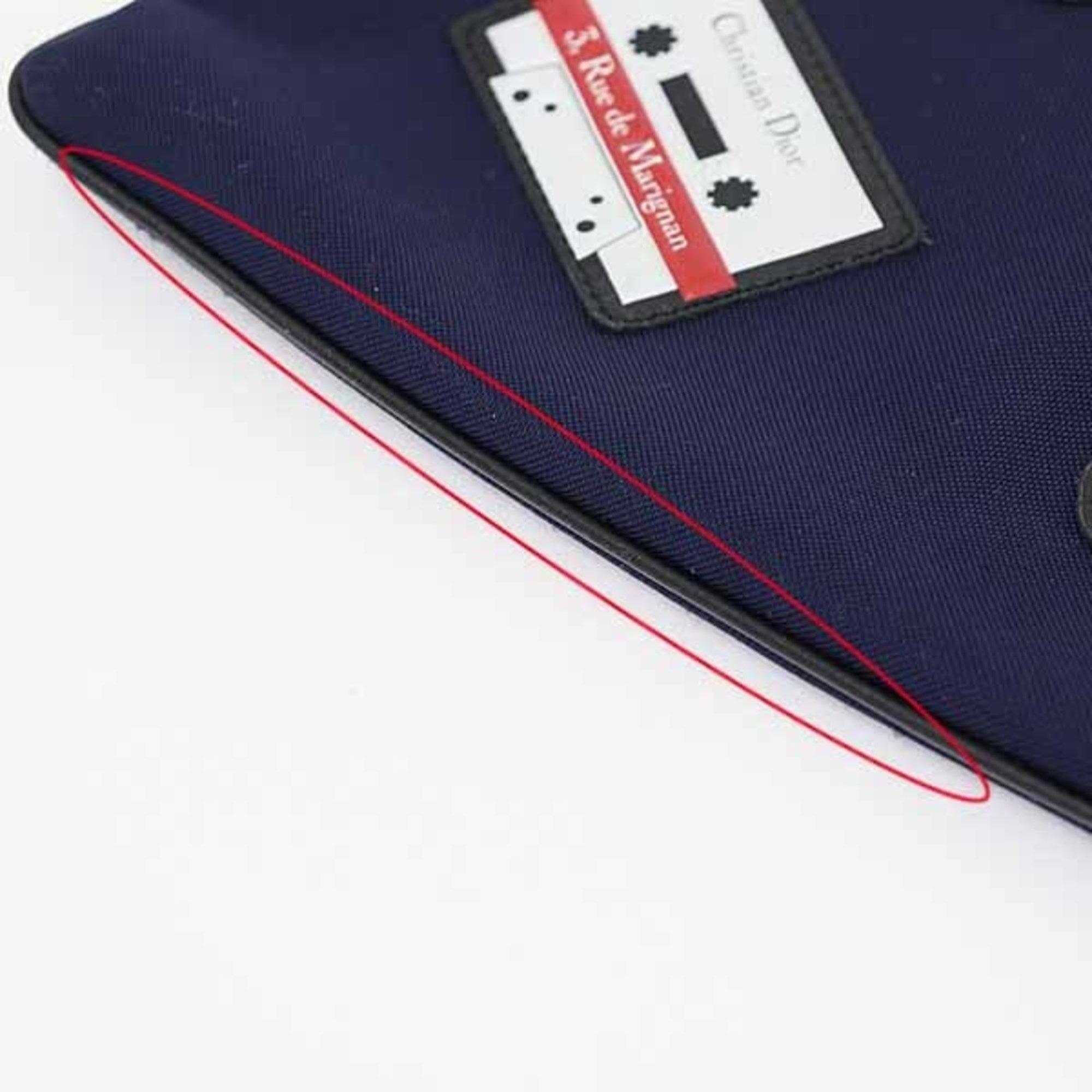 Christian Dior Navy Red Color Nylon Pouch (Pre-Owned)