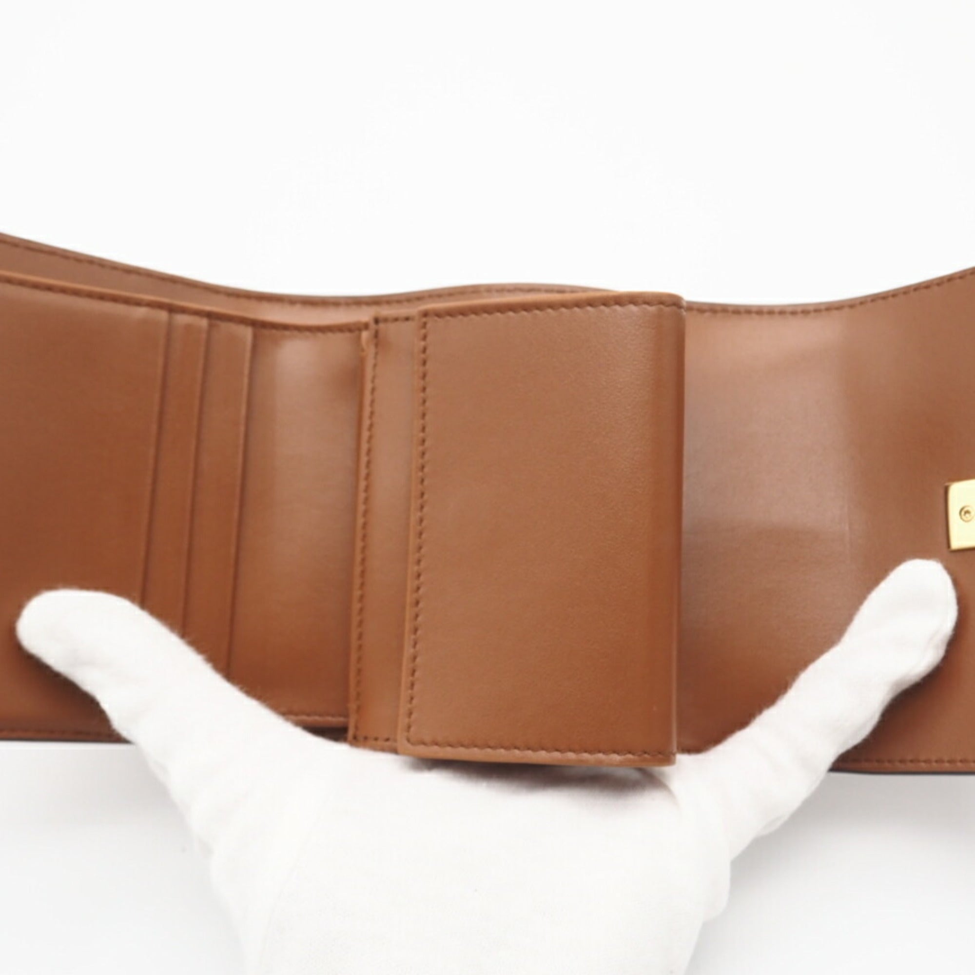 Celine Brown Satin Wallet (Tri-Fold) (Pre-Owned)