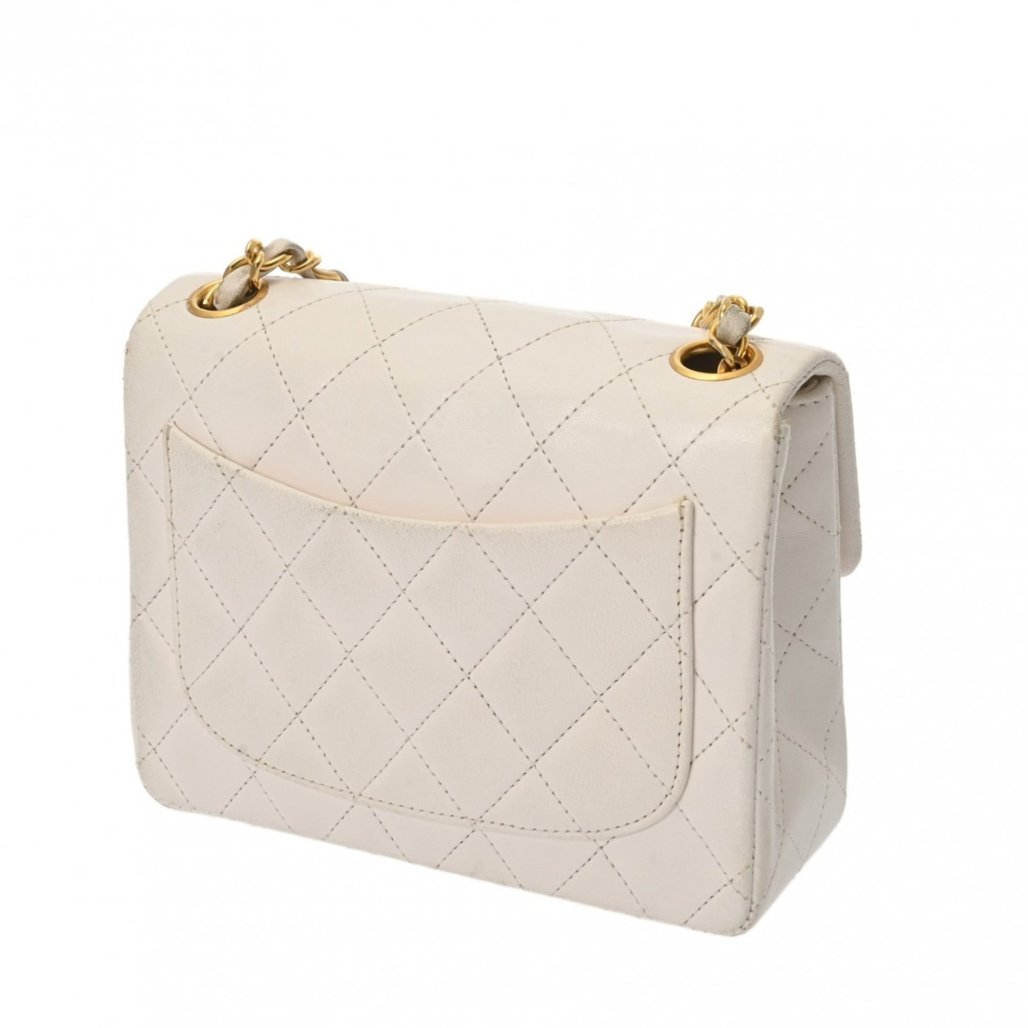 Chanel White Leather Shoulder Bag (Pre-Owned)